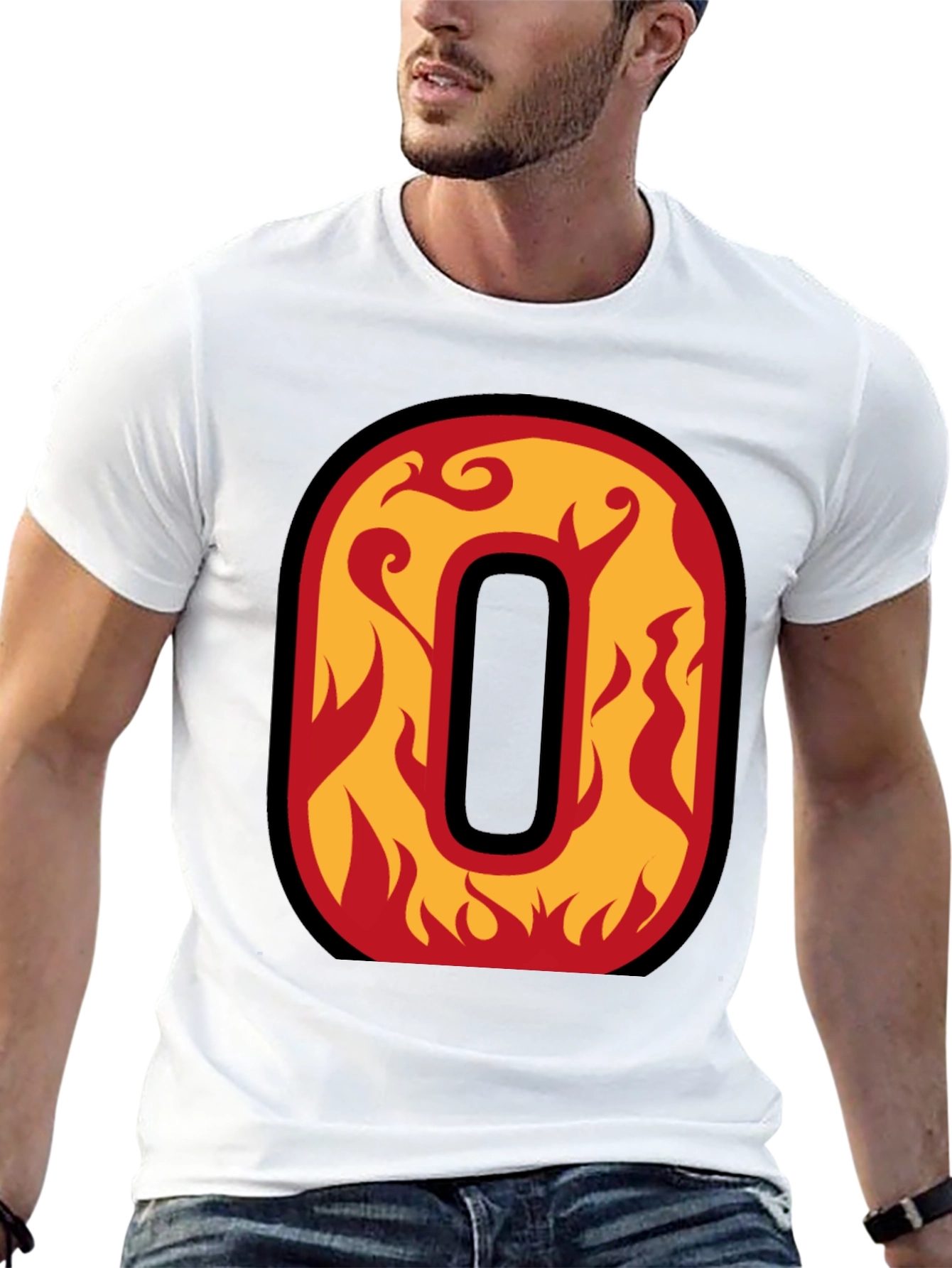 Fiery Letter O Graphic Tee