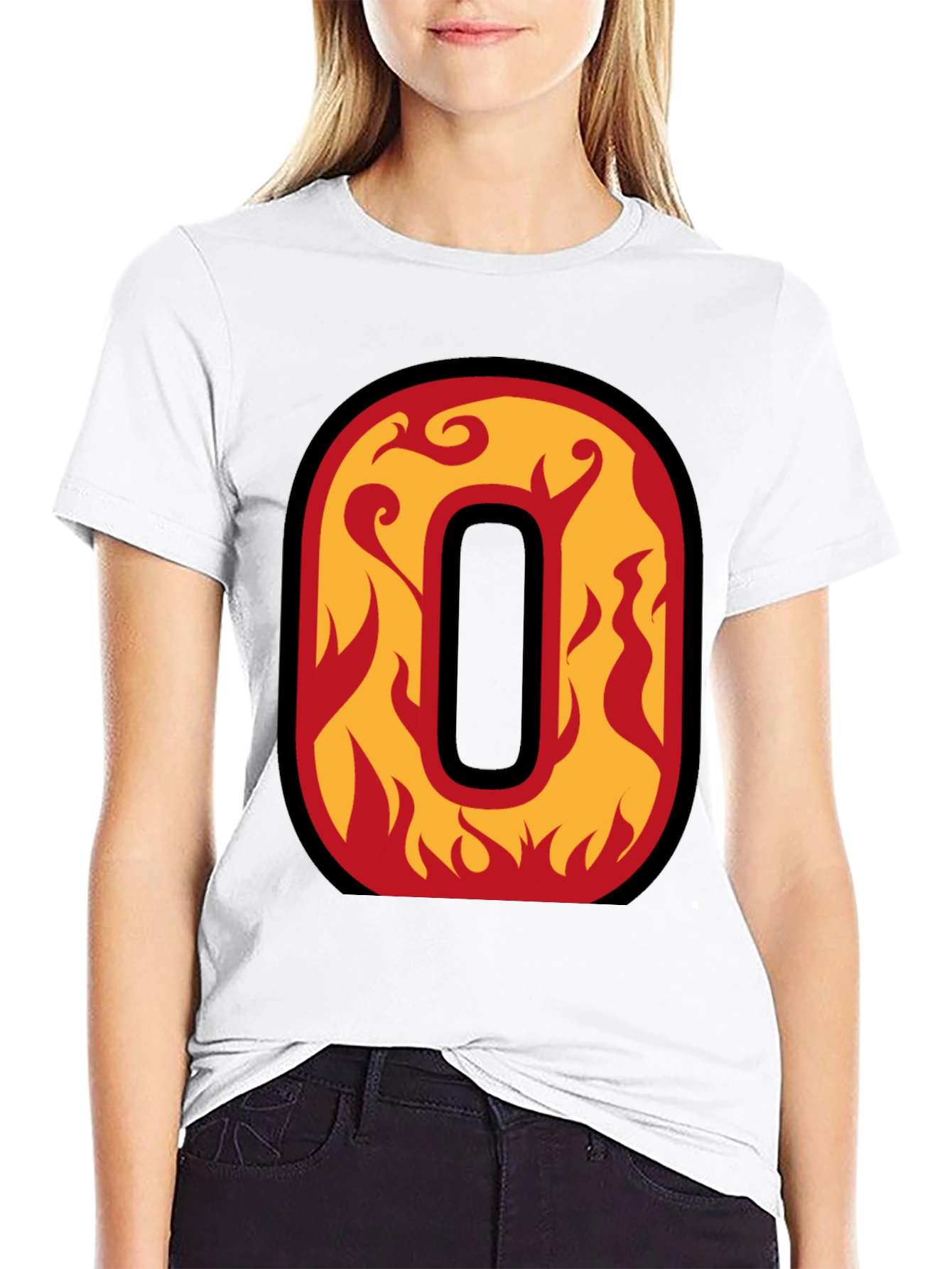 Fiery Letter O Graphic Tee