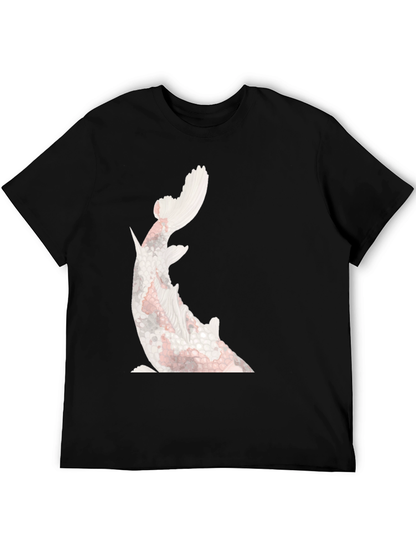 Koi Fish Graphic Tee - Stylish Black Cotton T-Shirt