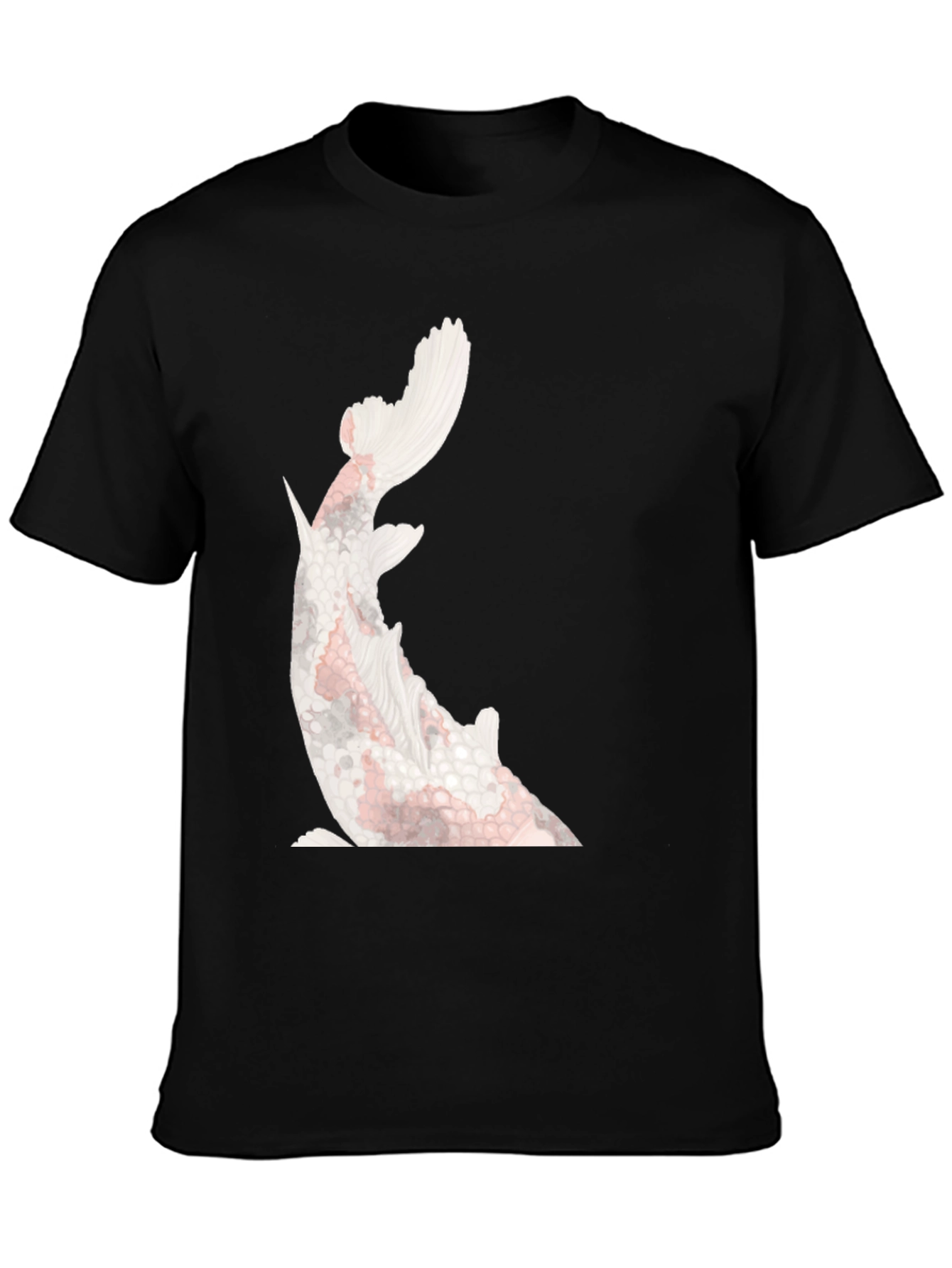 Koi Fish Graphic Tee - Stylish Black Cotton T-Shirt