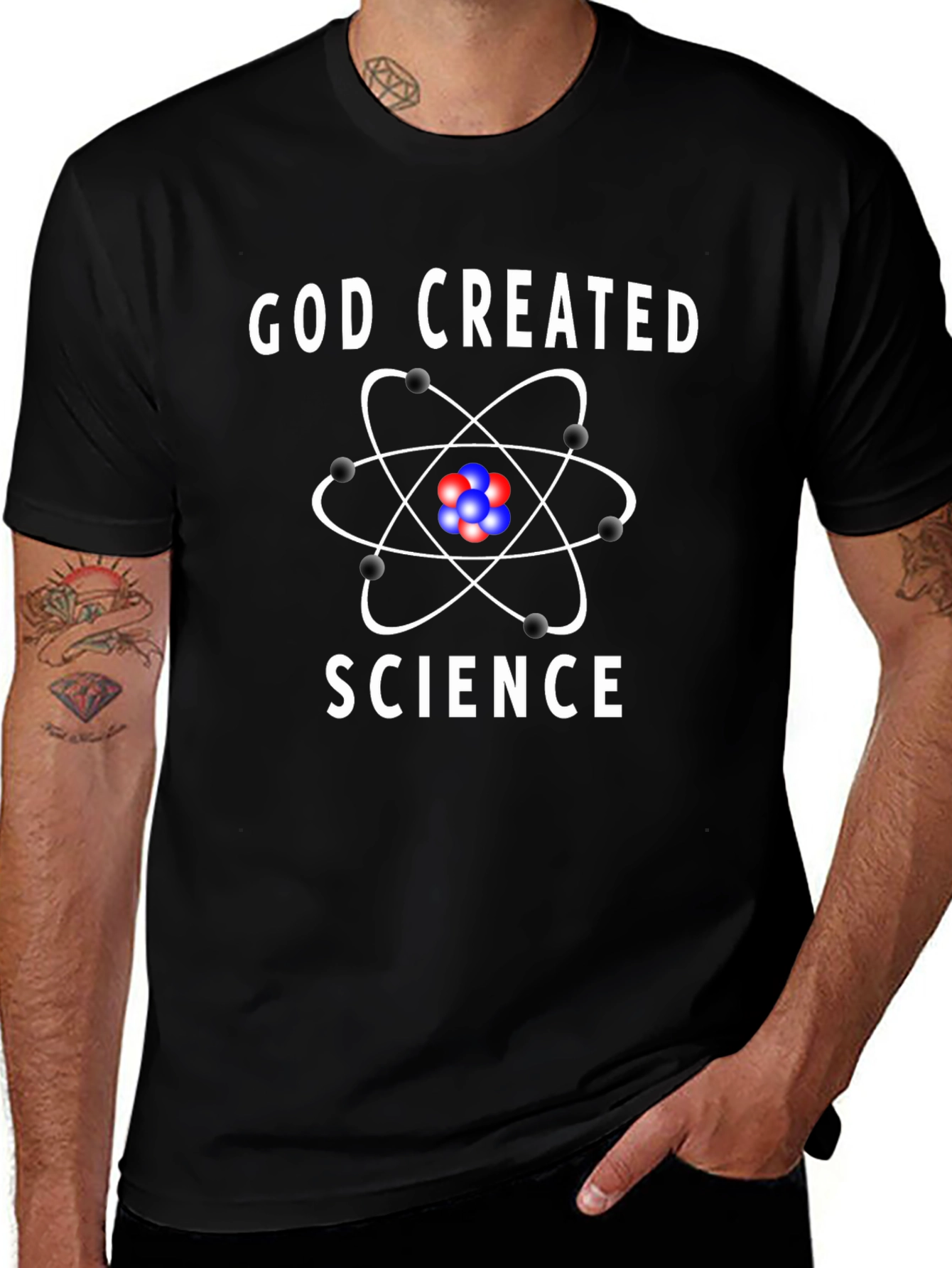 God Created Science Graphic Tee - Atheist T-Shirt