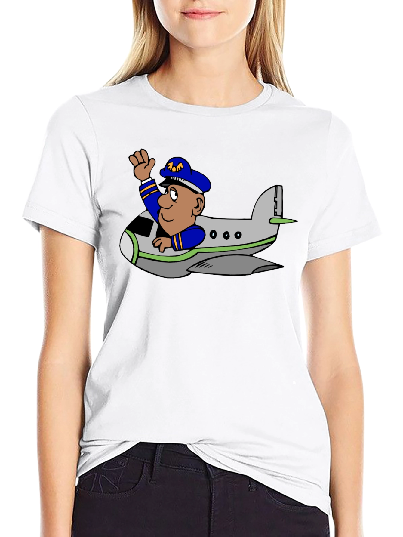 Pilot in Plane Graphic T-Shirt