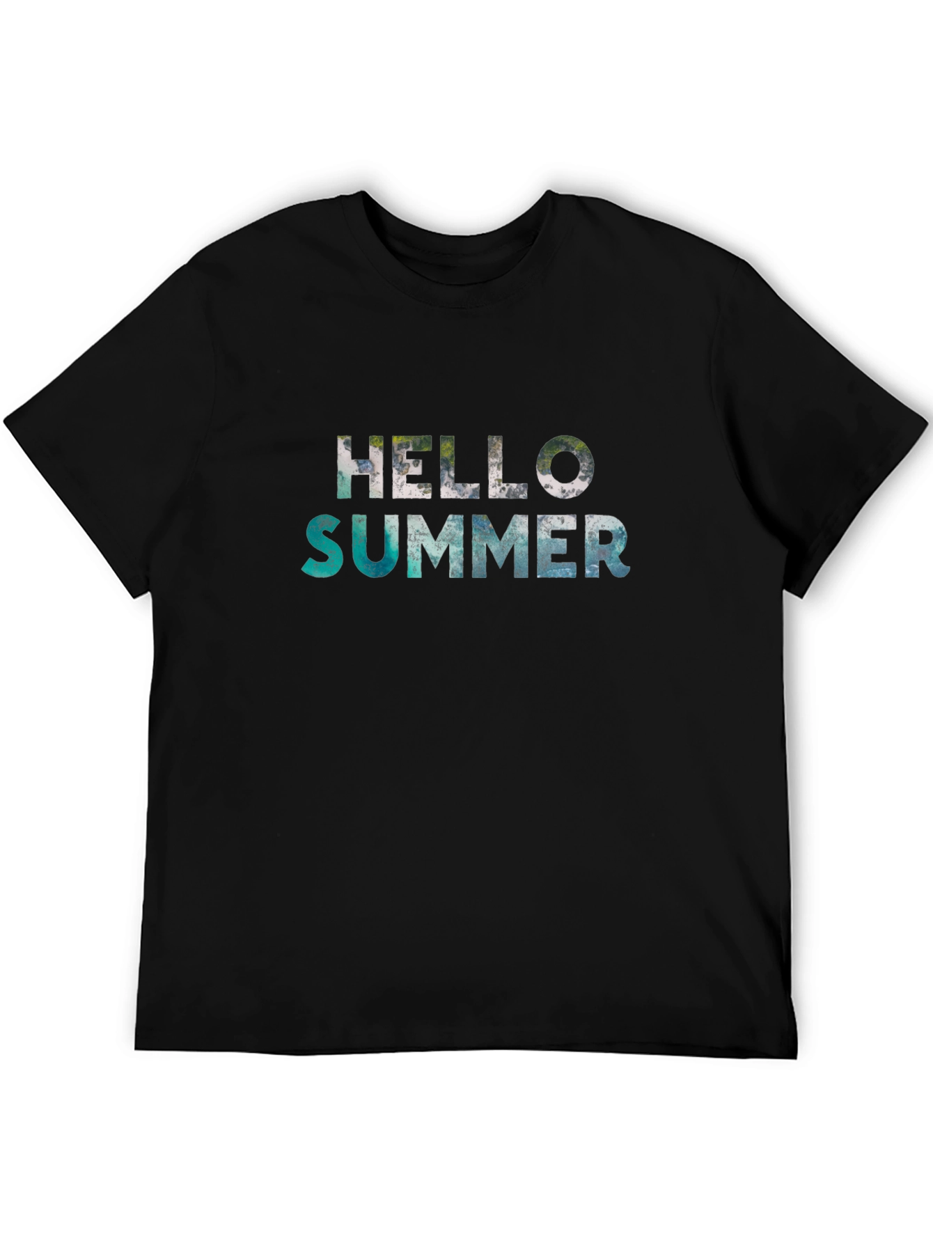 Hello Summer Black Graphic T-Shirt