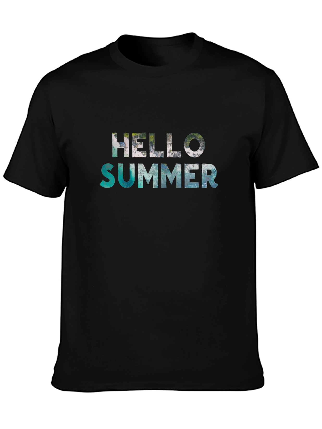 Hello Summer Black Graphic T-Shirt