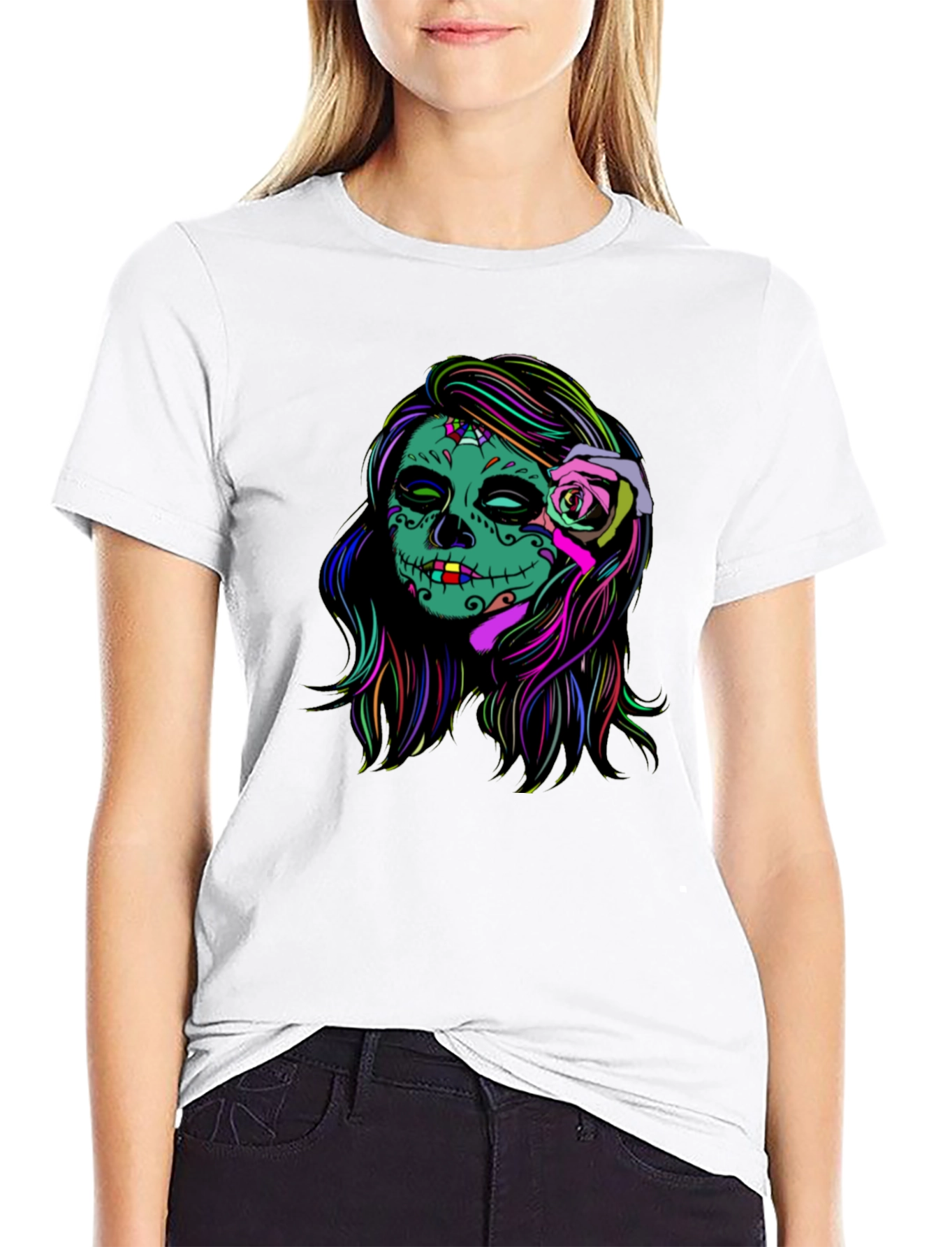 Sugar Skull Black T-Shirt - Day of the Dead