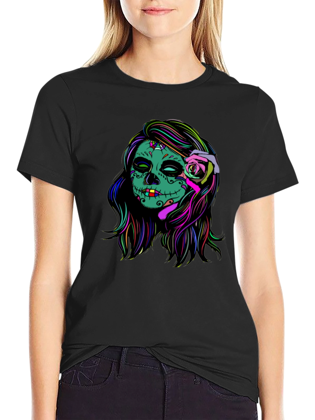 Sugar Skull Black T-Shirt - Day of the Dead