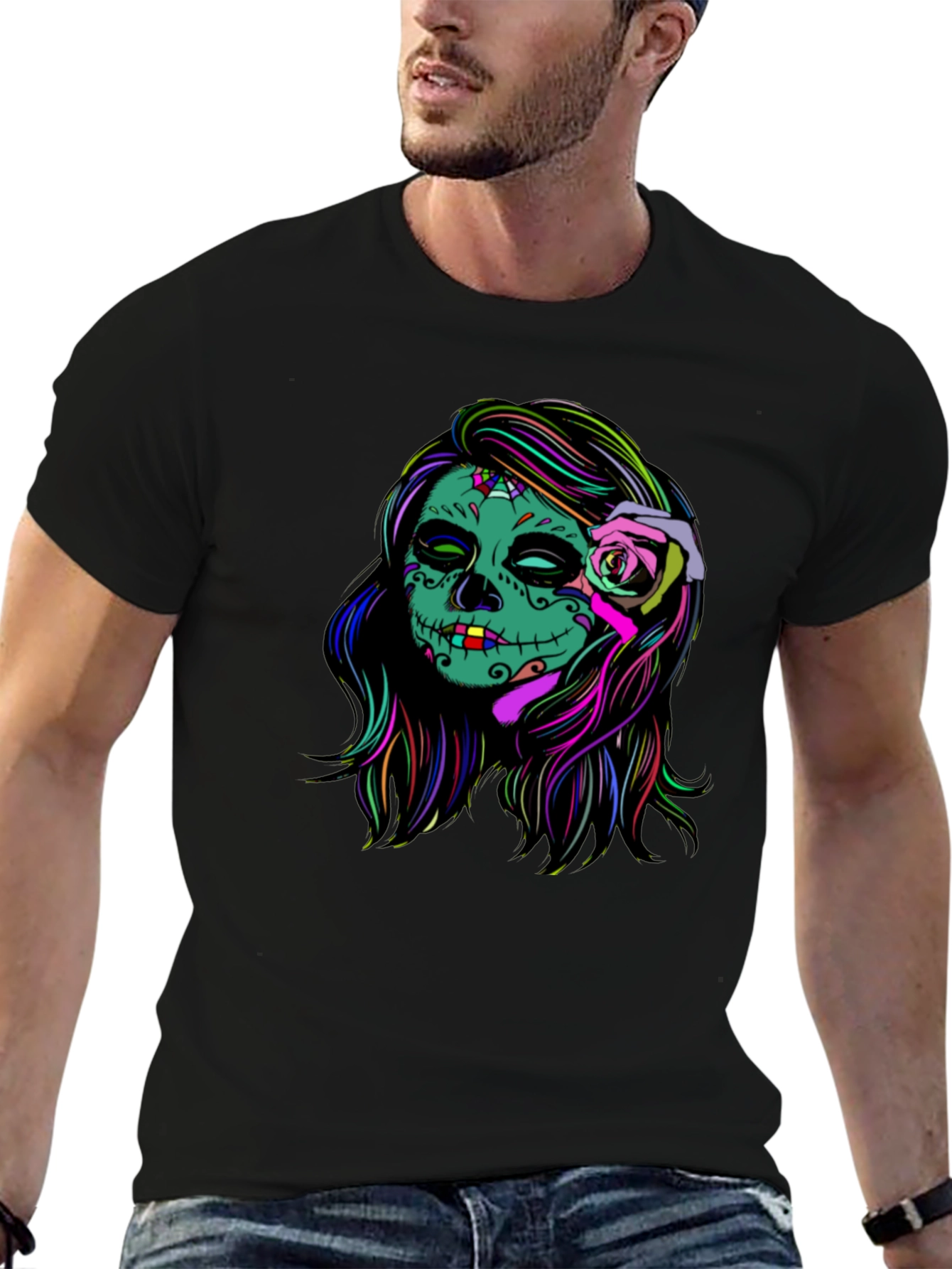 Sugar Skull Black T-Shirt - Day of the Dead