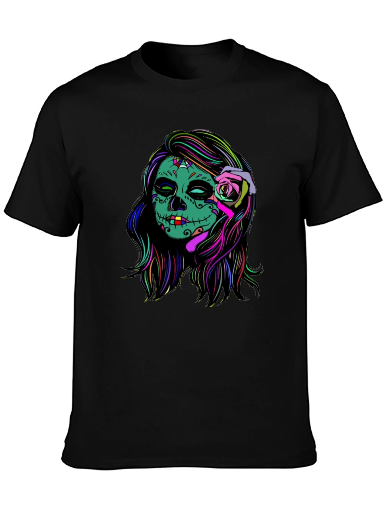 Sugar Skull Black T-Shirt - Day of the Dead