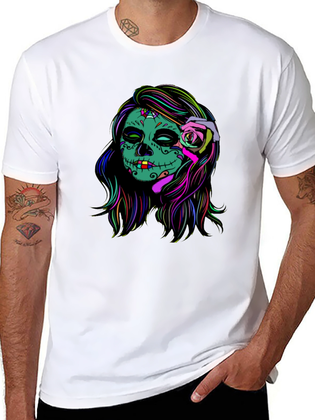 Sugar Skull Black T-Shirt - Day of the Dead
