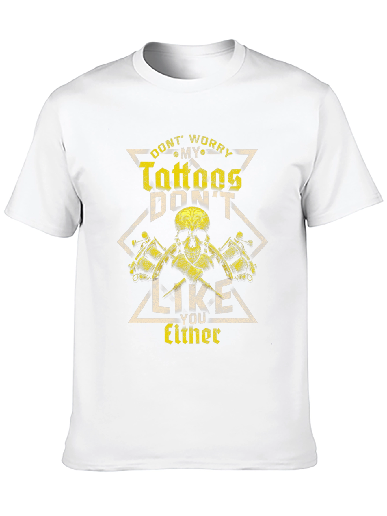 Tattoo Lover T-Shirt - Skull & Tattoo Gun Design