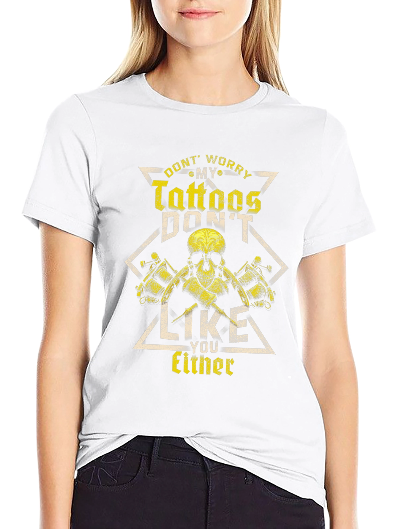 Tattoo Lover T-Shirt - Skull & Tattoo Gun Design