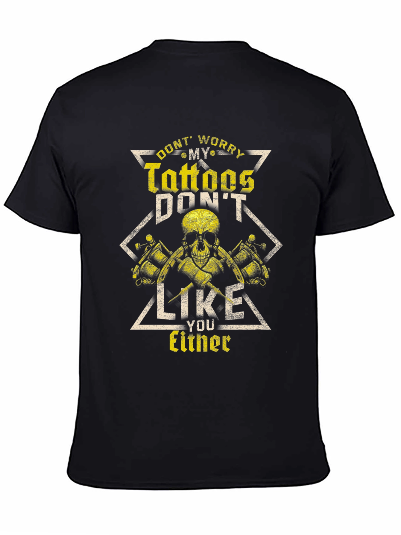 Tattoo Lover T-Shirt - Skull & Tattoo Gun Design