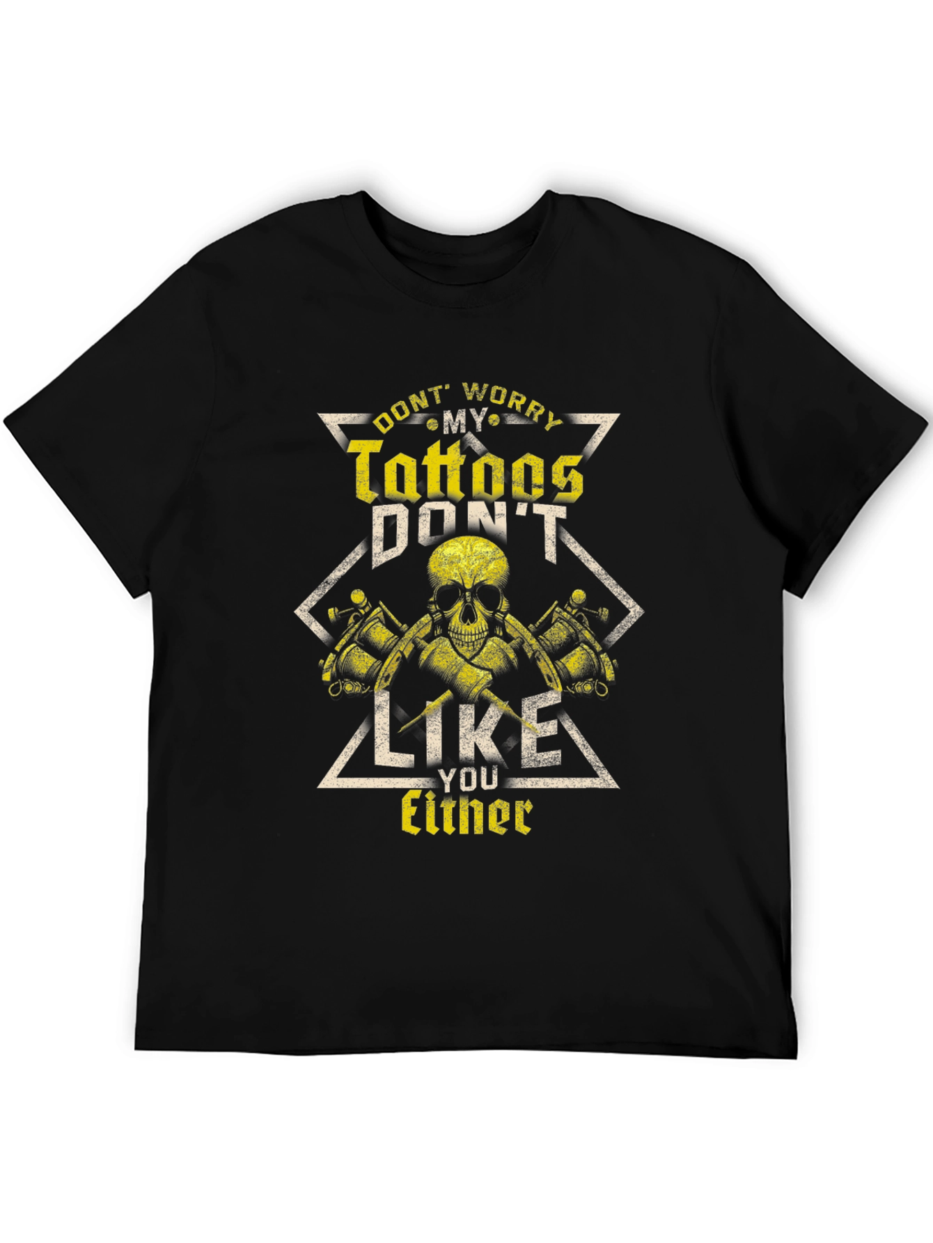 Tattoo Lover T-Shirt - Skull & Tattoo Gun Design