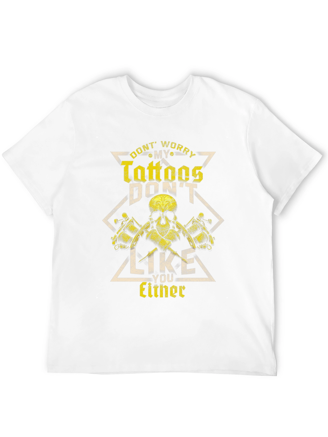 Tattoo Lover T-Shirt - Skull & Tattoo Gun Design