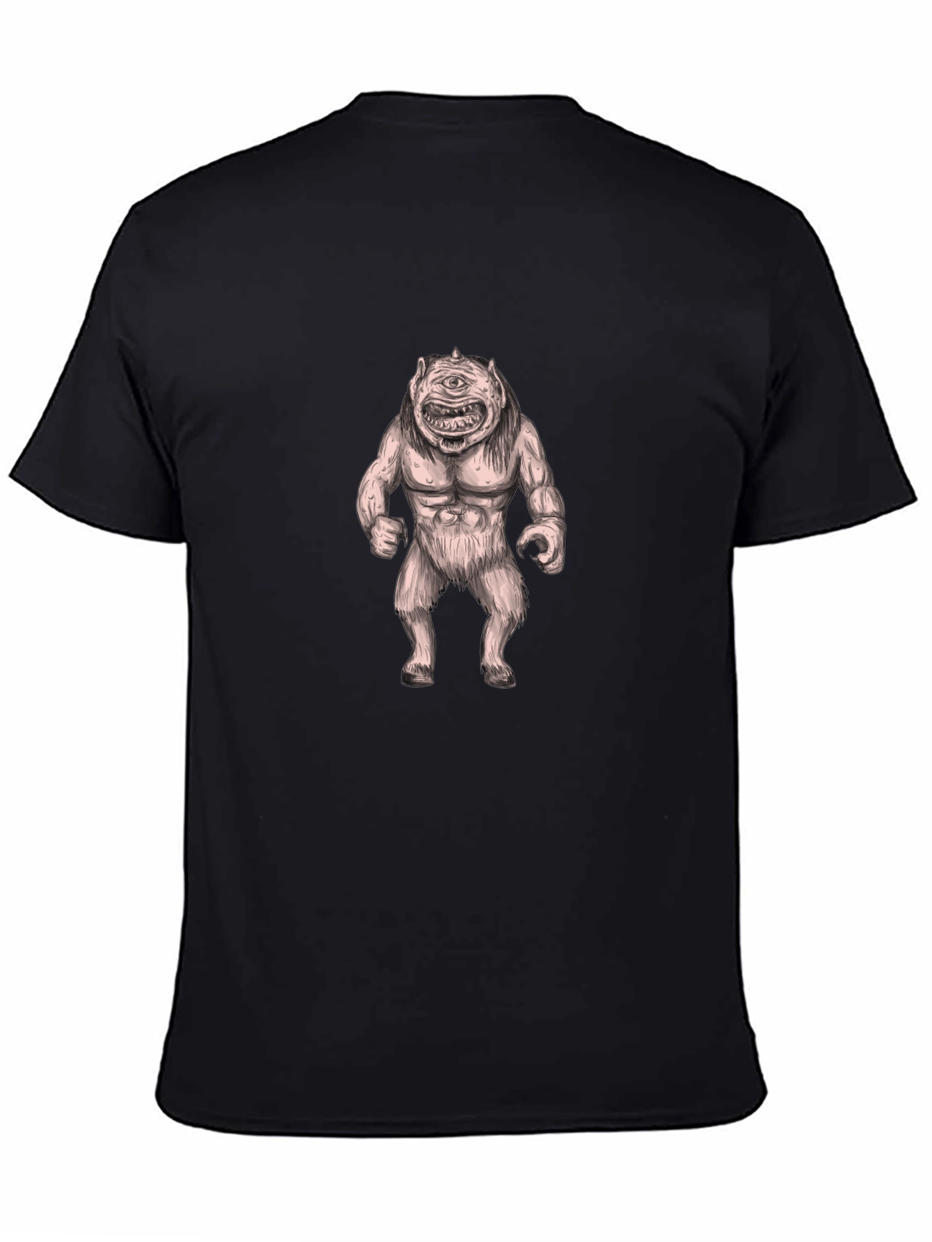Cyclops Monster Graphic Tee - Bold Black Cotton