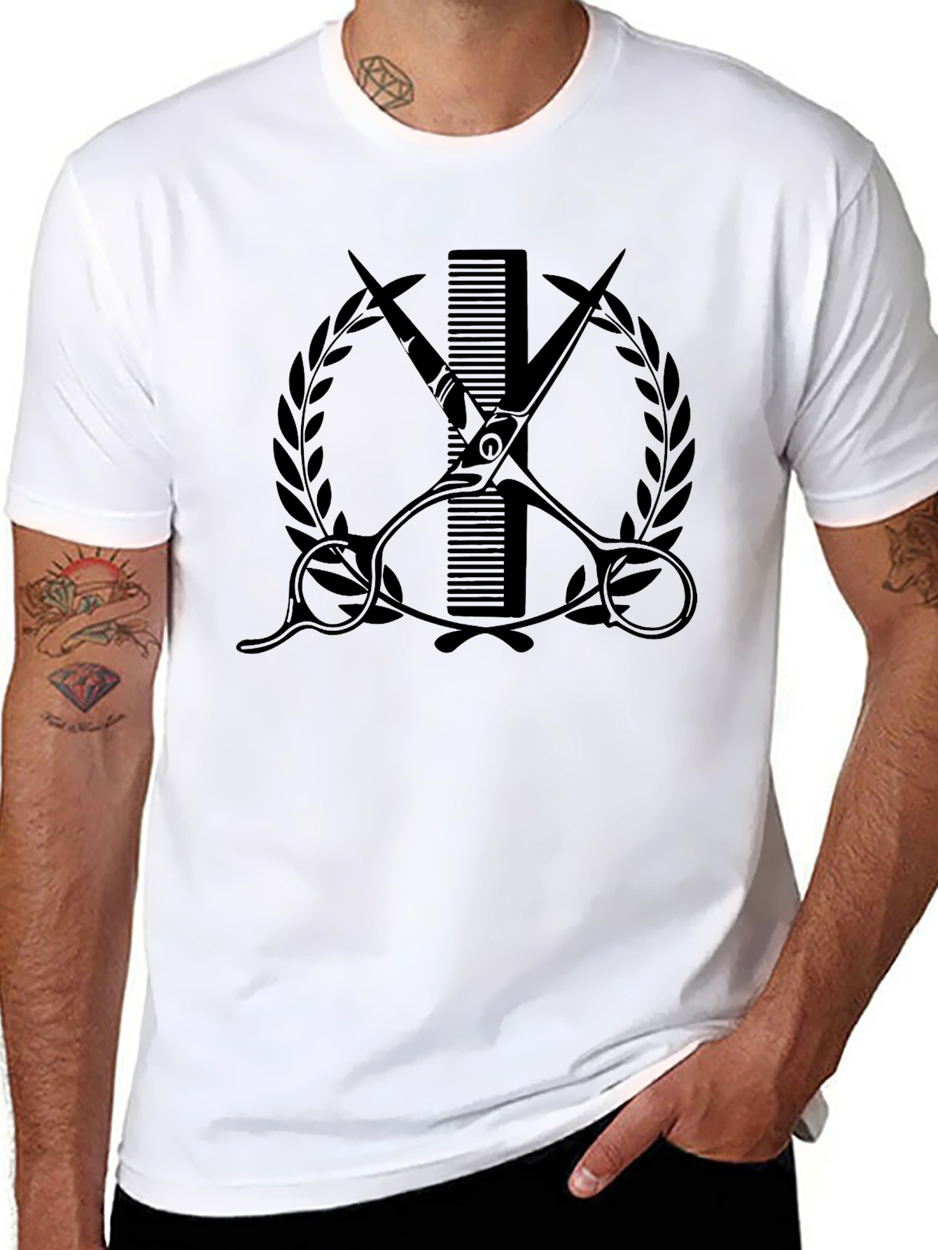Barber Scissors Comb T-Shirt - Stylish Graphic Tee