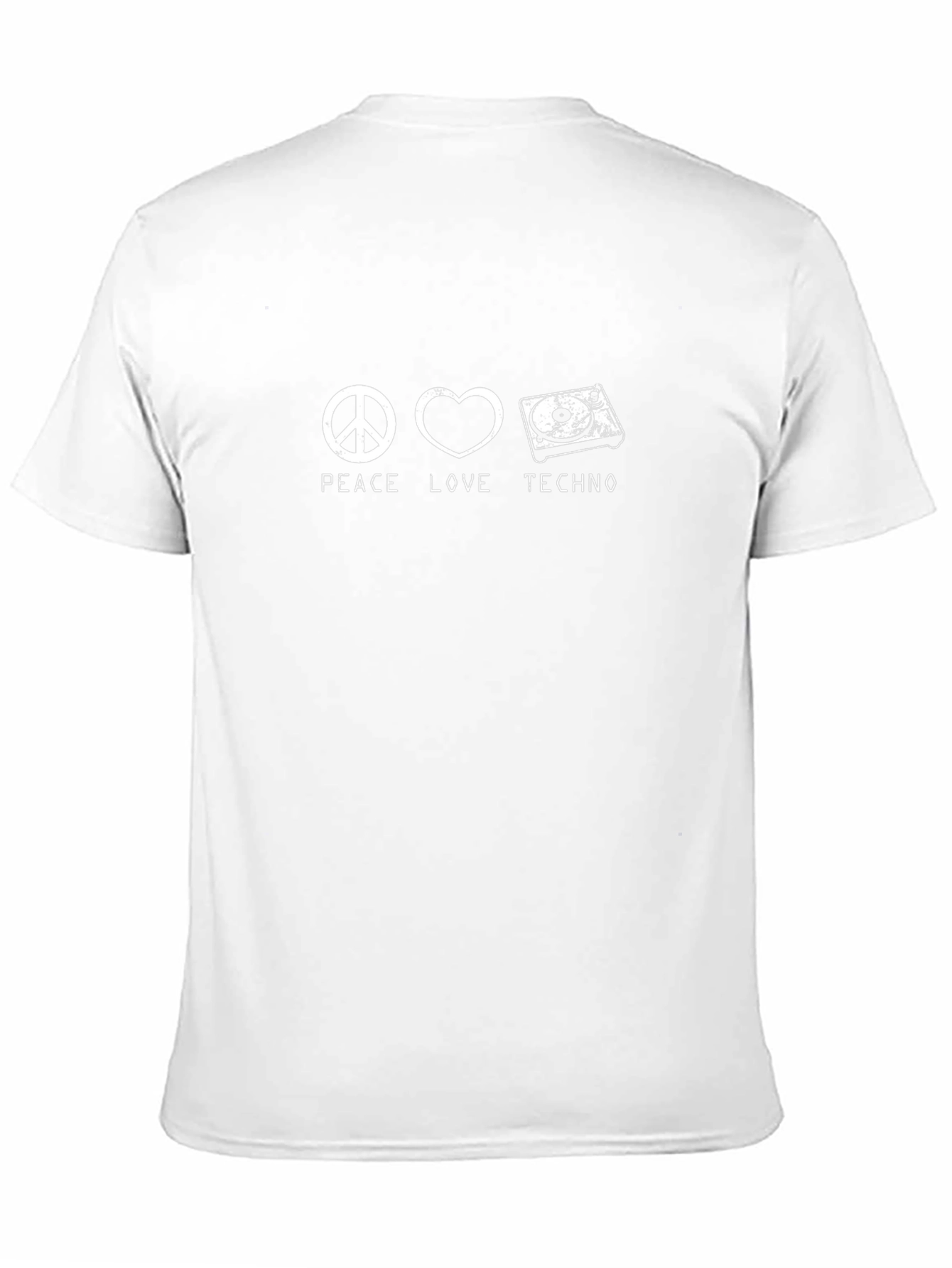 Peace Love Techno Graphic T-Shirt - Black
