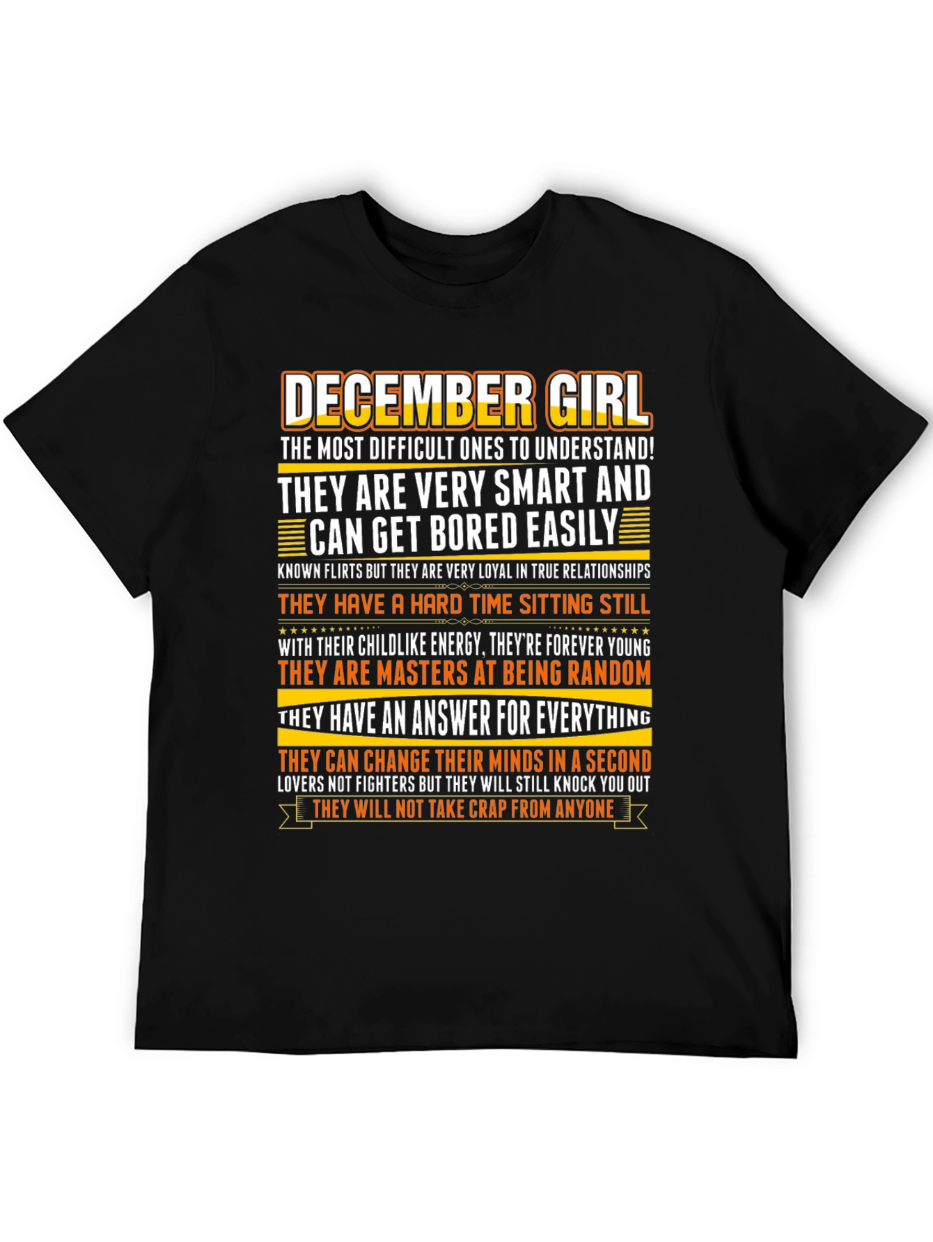 December Girl Zodiac T-Shirt - Smart Random Unpredictable!