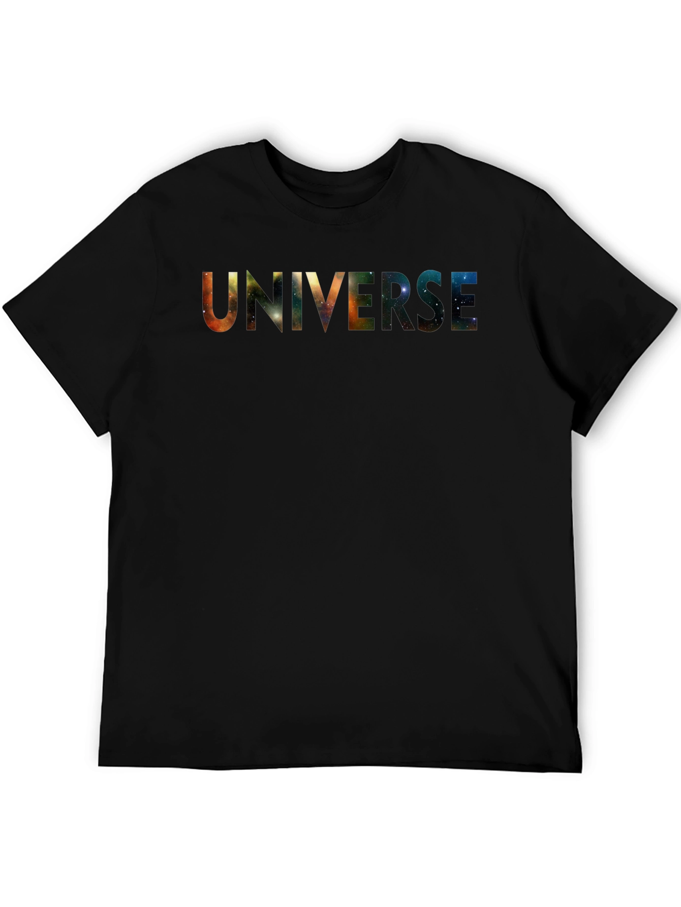 Universe Galaxy Graphic Black T-Shirt