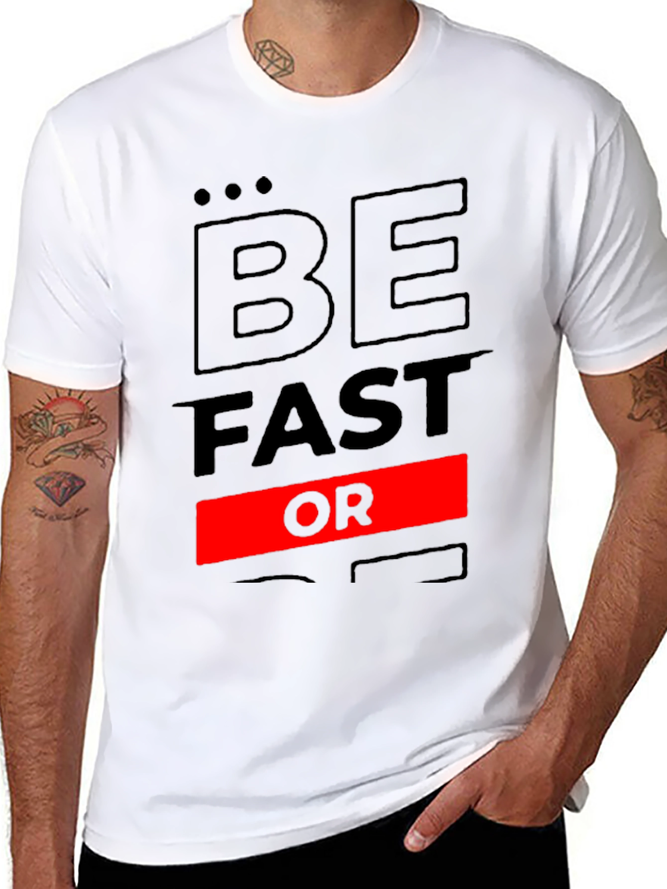 Be Fast Or Be Last Black Graphic Tee