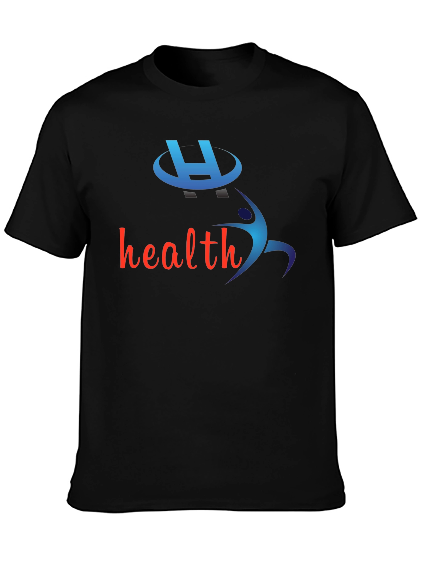 Health-Themed Black T-Shirt