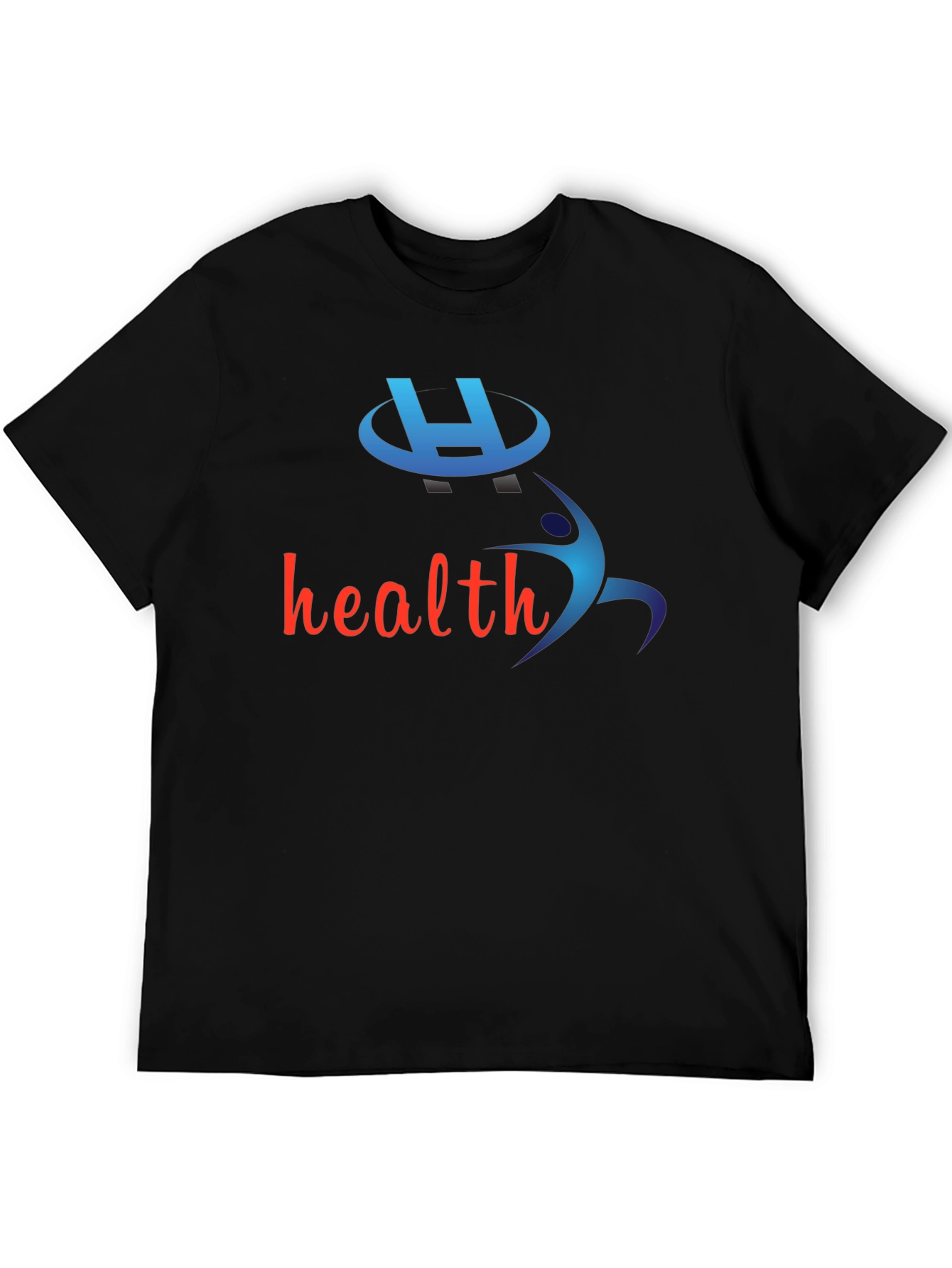 Health-Themed Black T-Shirt