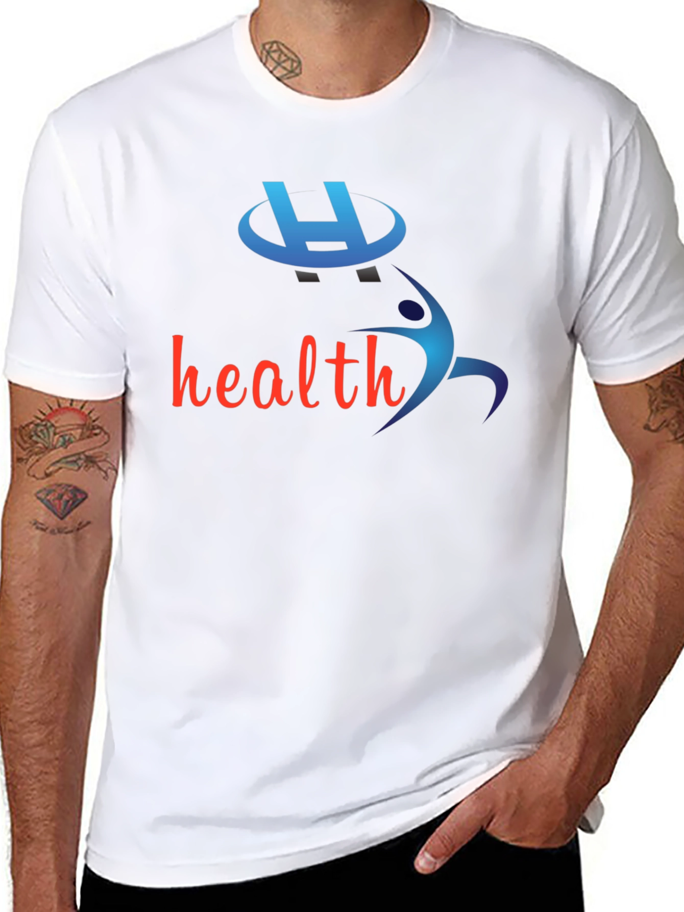 Health-Themed Black T-Shirt