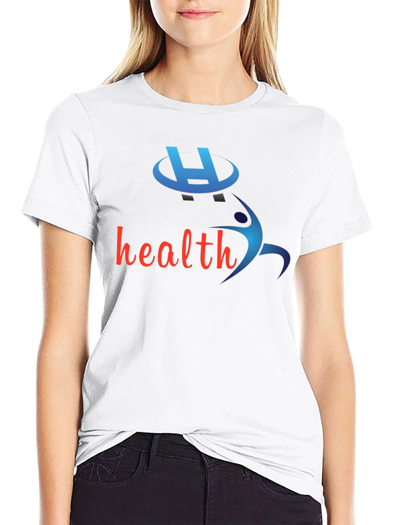 Health-Themed Black T-Shirt