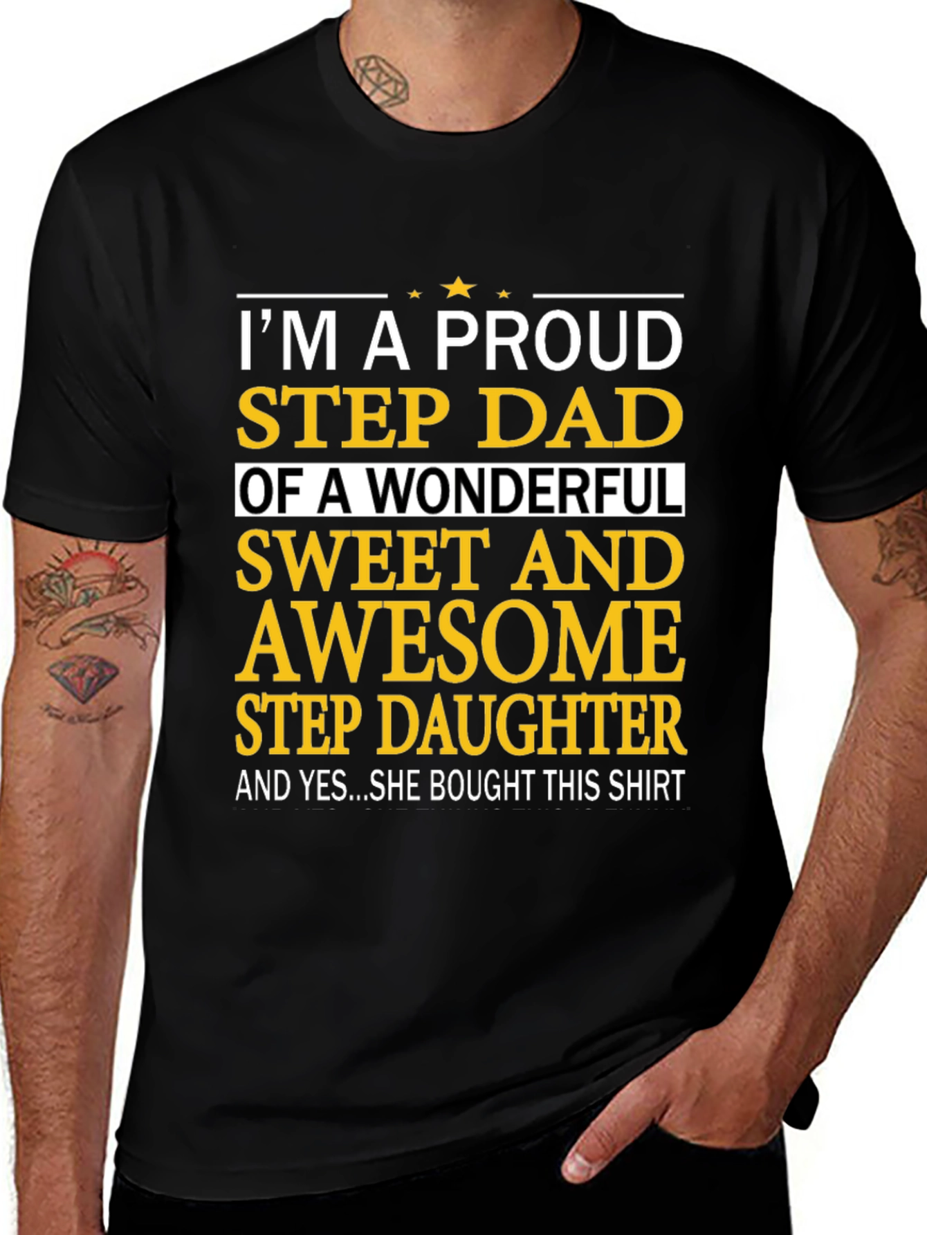 Proud Step Dad T-Shirt - Sweet Awesome Stepdaughter Gift
