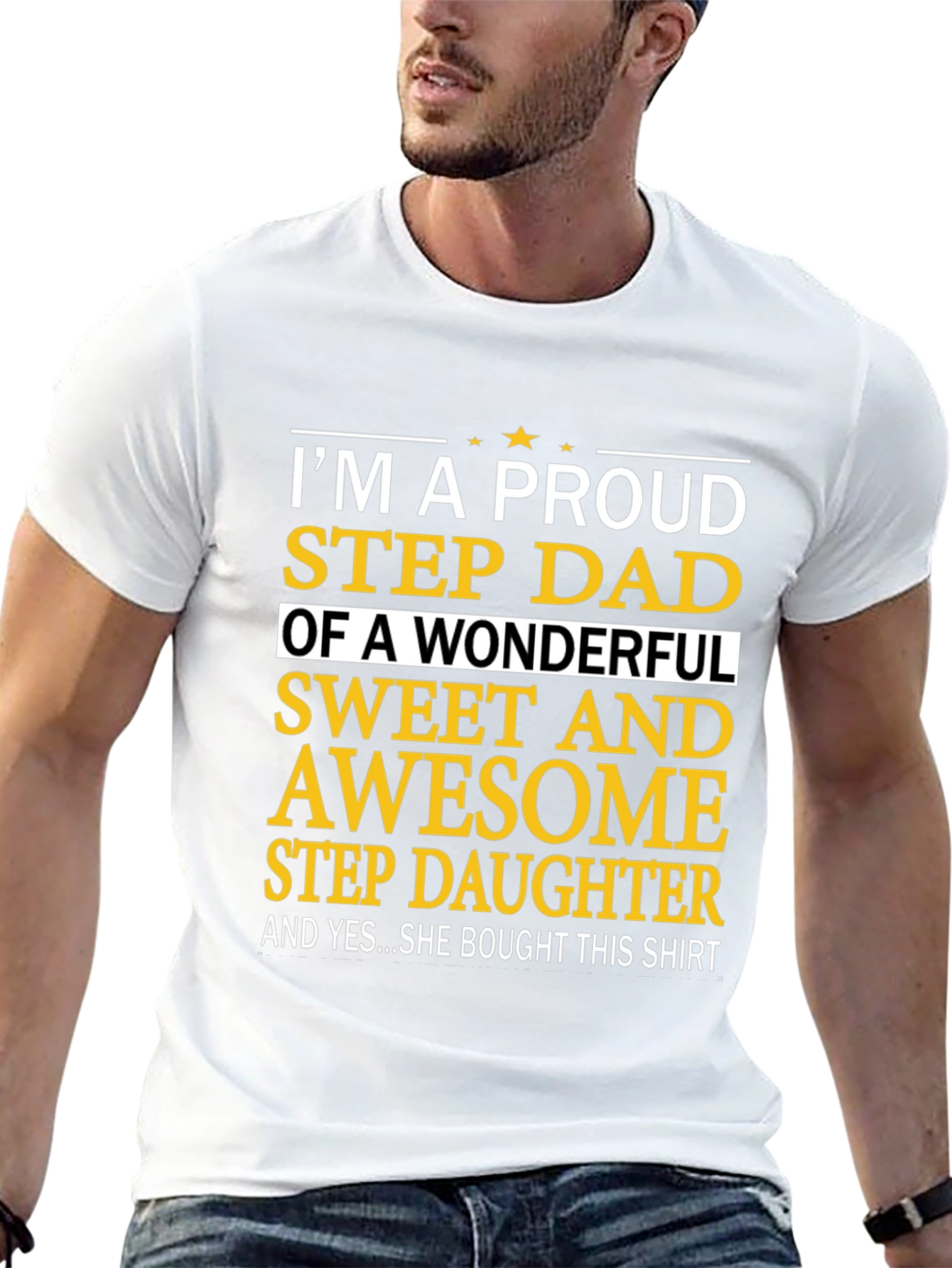 Proud Step Dad T-Shirt - Sweet Awesome Stepdaughter Gift