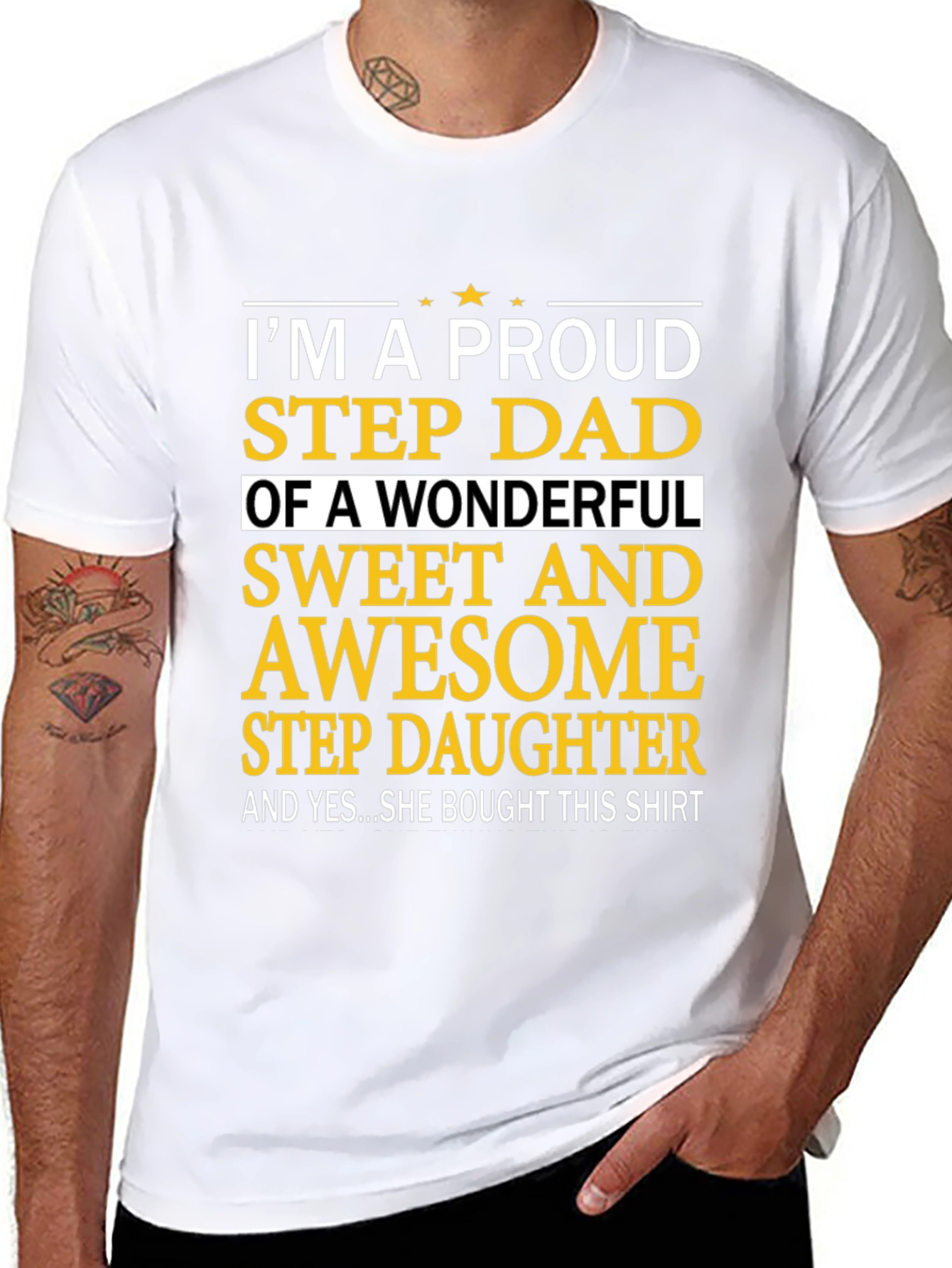 Proud Step Dad T-Shirt - Sweet Awesome Stepdaughter Gift