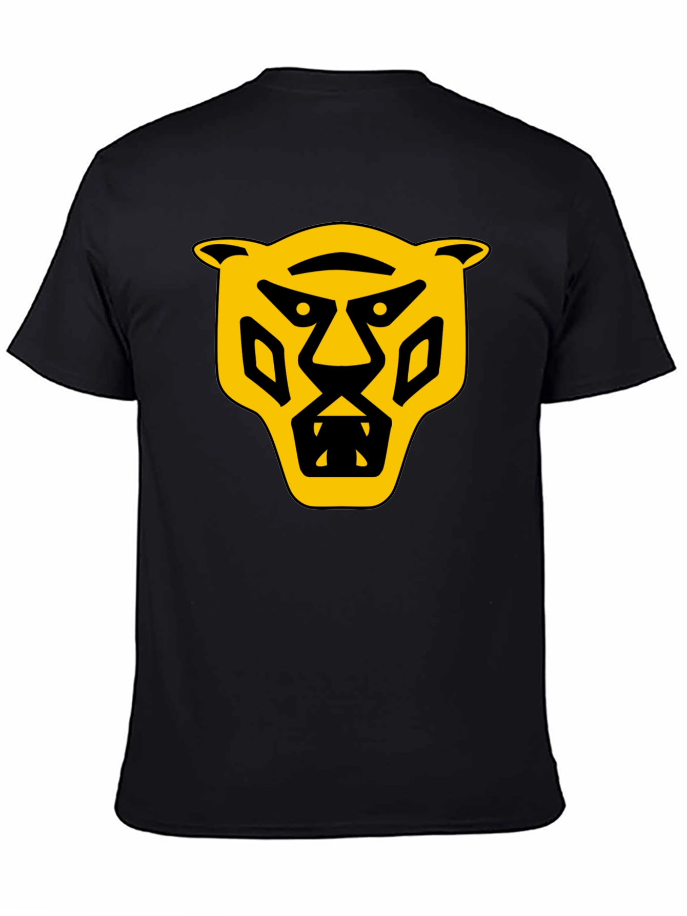 Bold Graphic T-Shirt: Yellow Panther Design