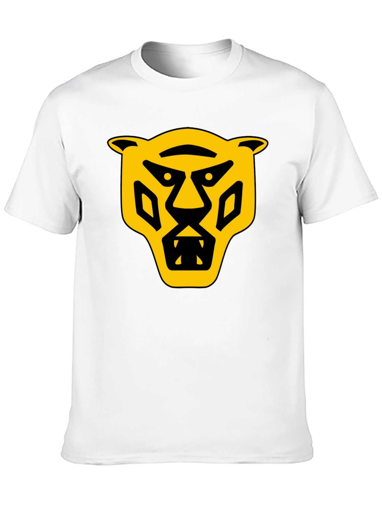 Bold Graphic T-Shirt: Yellow Panther Design