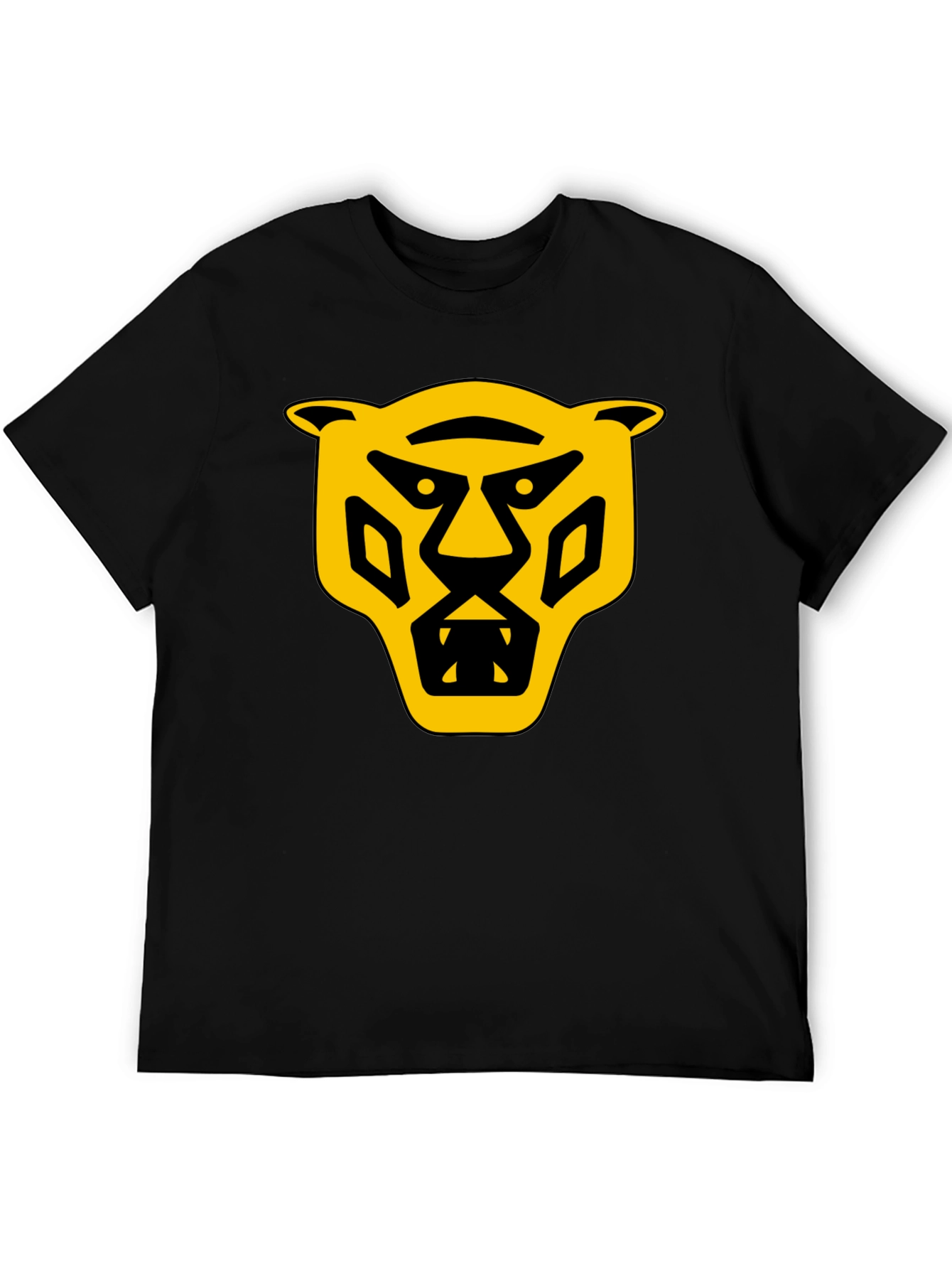 Bold Graphic T-Shirt: Yellow Panther Design
