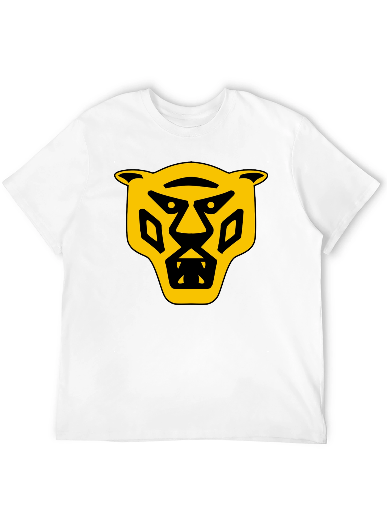 Bold Graphic T-Shirt: Yellow Panther Design