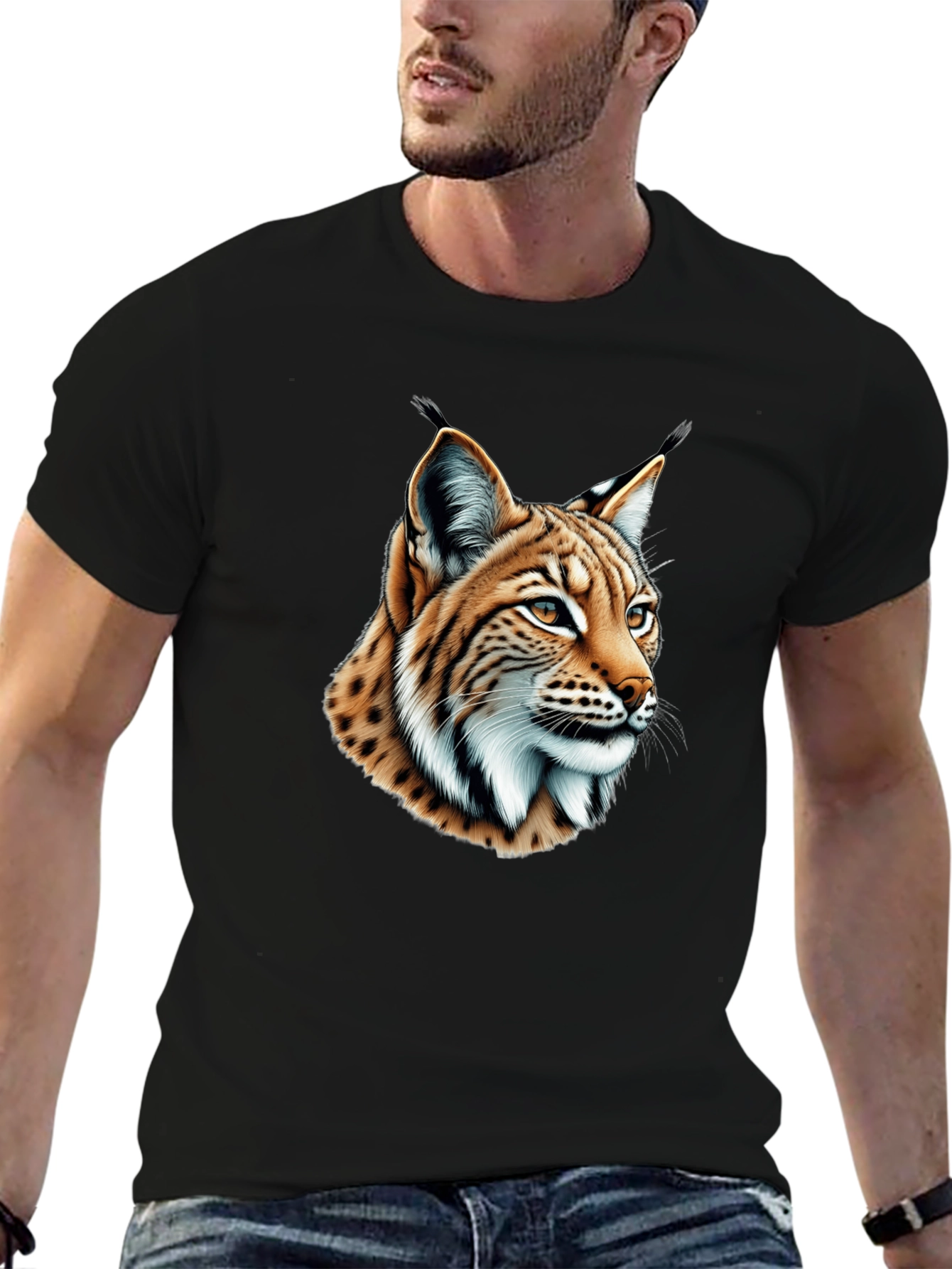Lynx Graphic Tee - Stylish Black T-Shirt