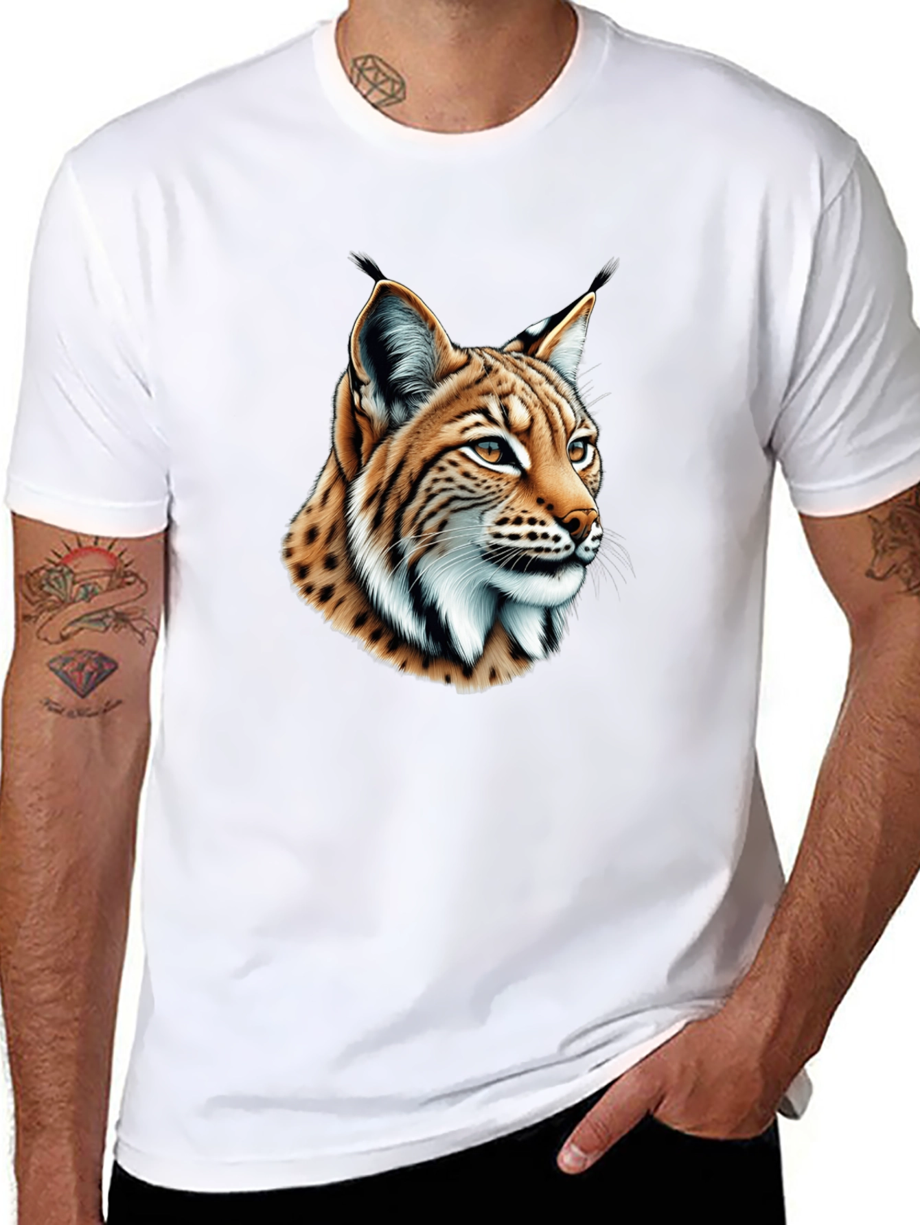 Lynx Graphic Tee - Stylish Black T-Shirt