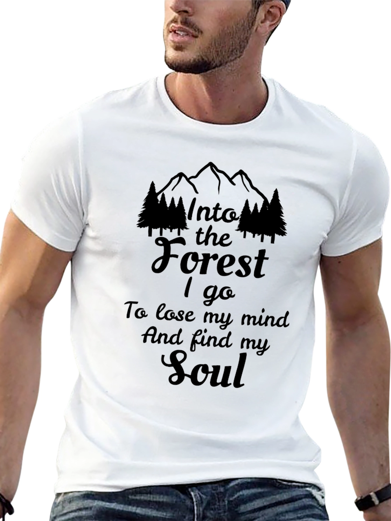 Into The Forest Mens Black T-Shirt