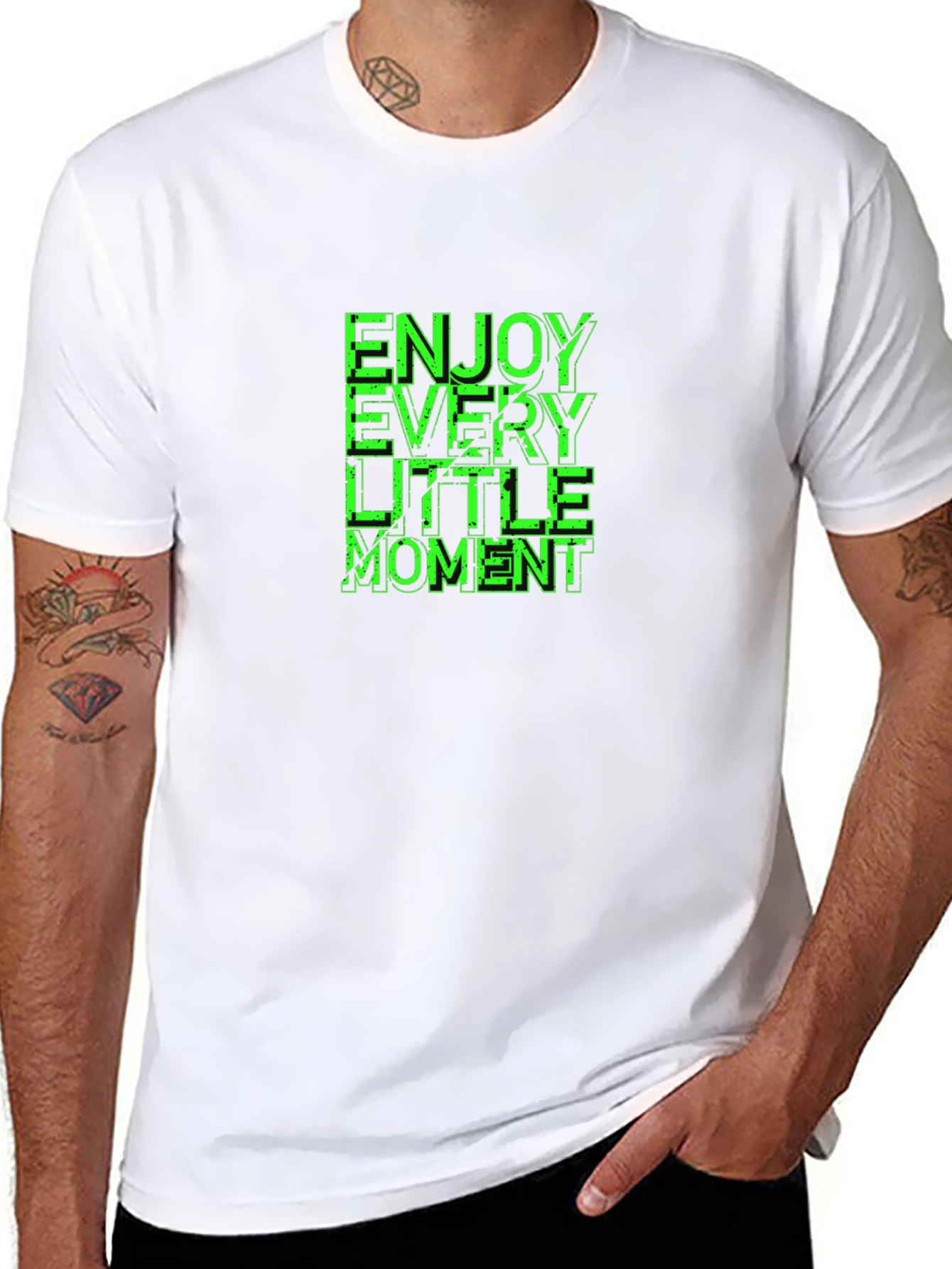 Enjoy Every Little Moment Black Graphic T-Shirt