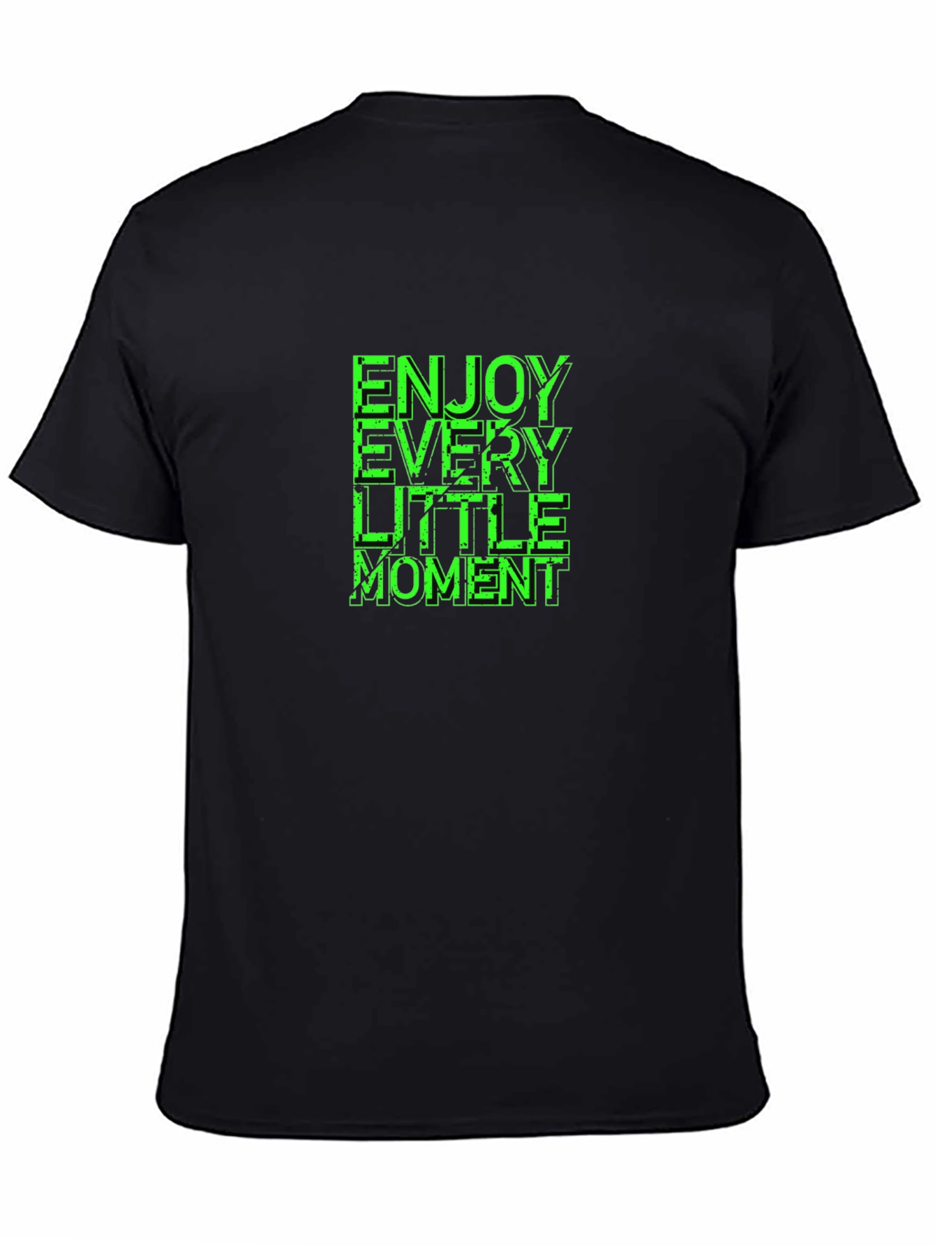 Enjoy Every Little Moment Black Graphic T-Shirt