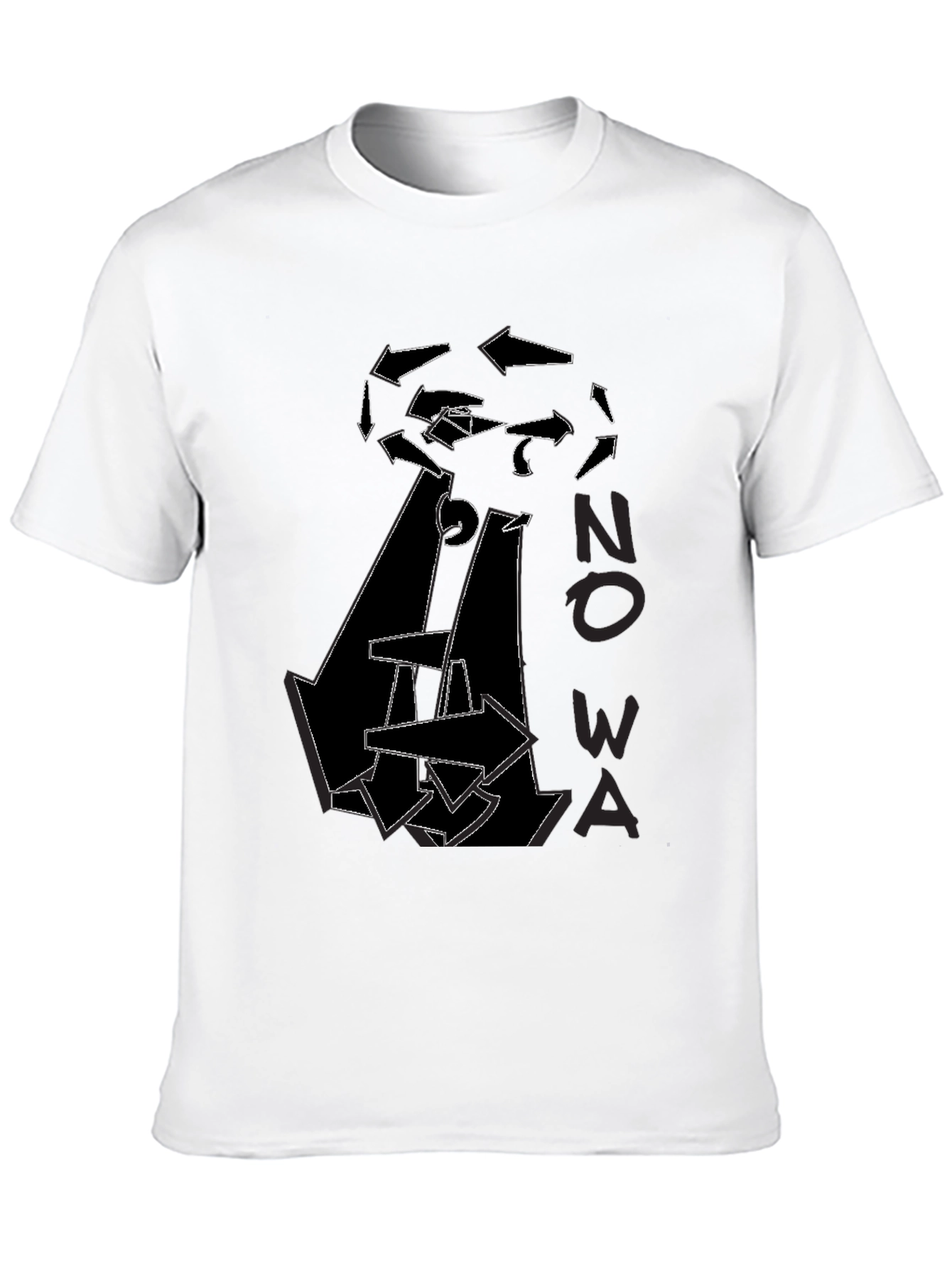 Abstract Arrow Graphic Print Black T-Shirt