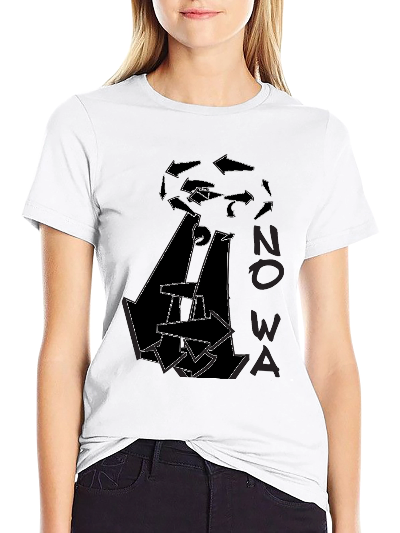 Abstract Arrow Graphic Print Black T-Shirt