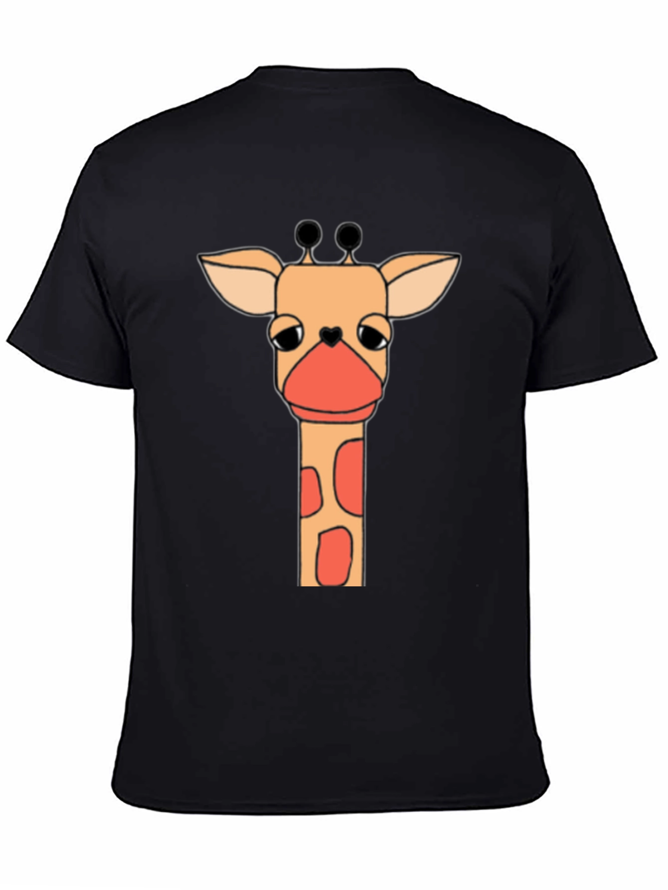 Giraffe Graphic Tee - Soft Black Cotton T-Shirt