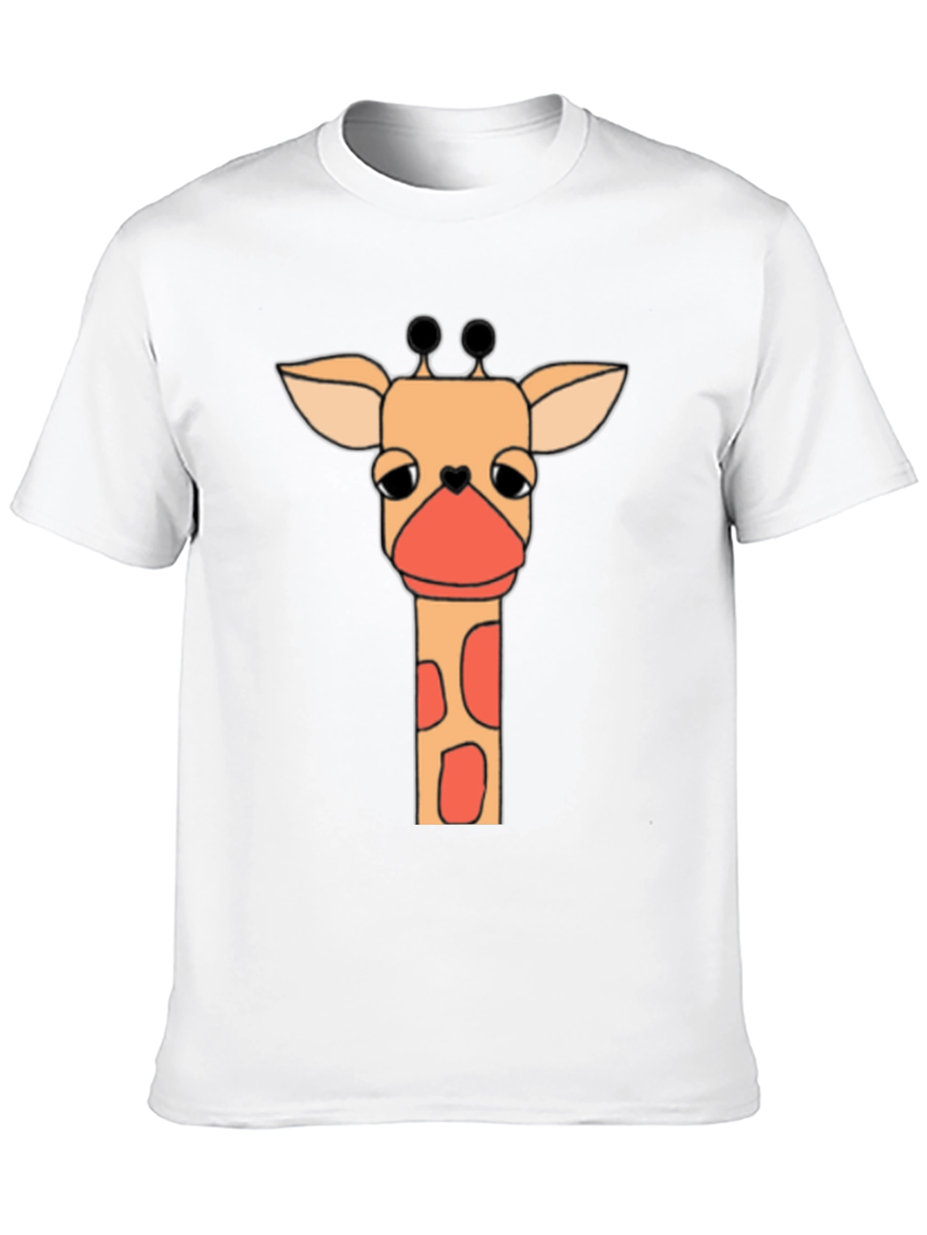 Giraffe Graphic Tee - Soft Black Cotton T-Shirt