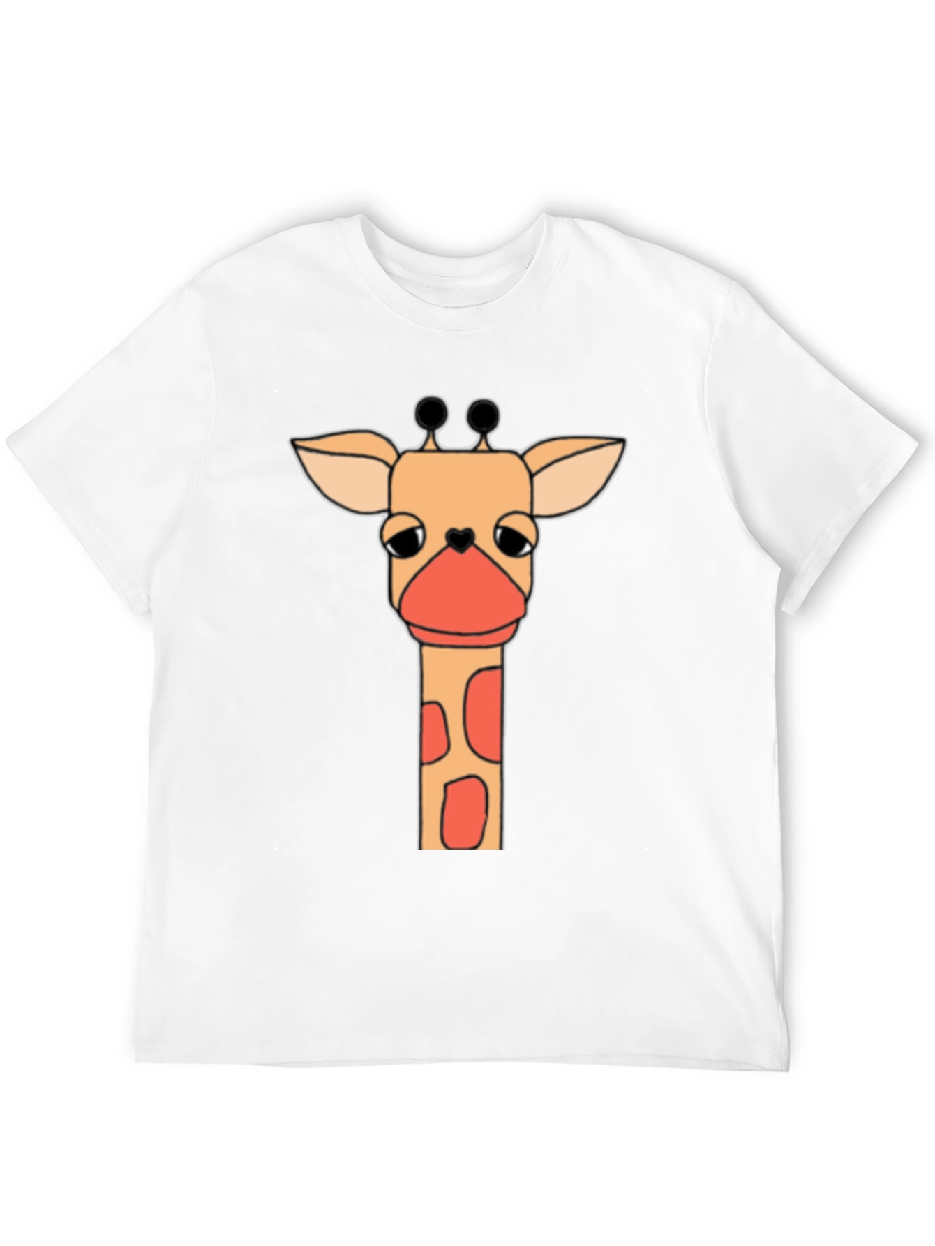 Giraffe Graphic Tee - Soft Black Cotton T-Shirt