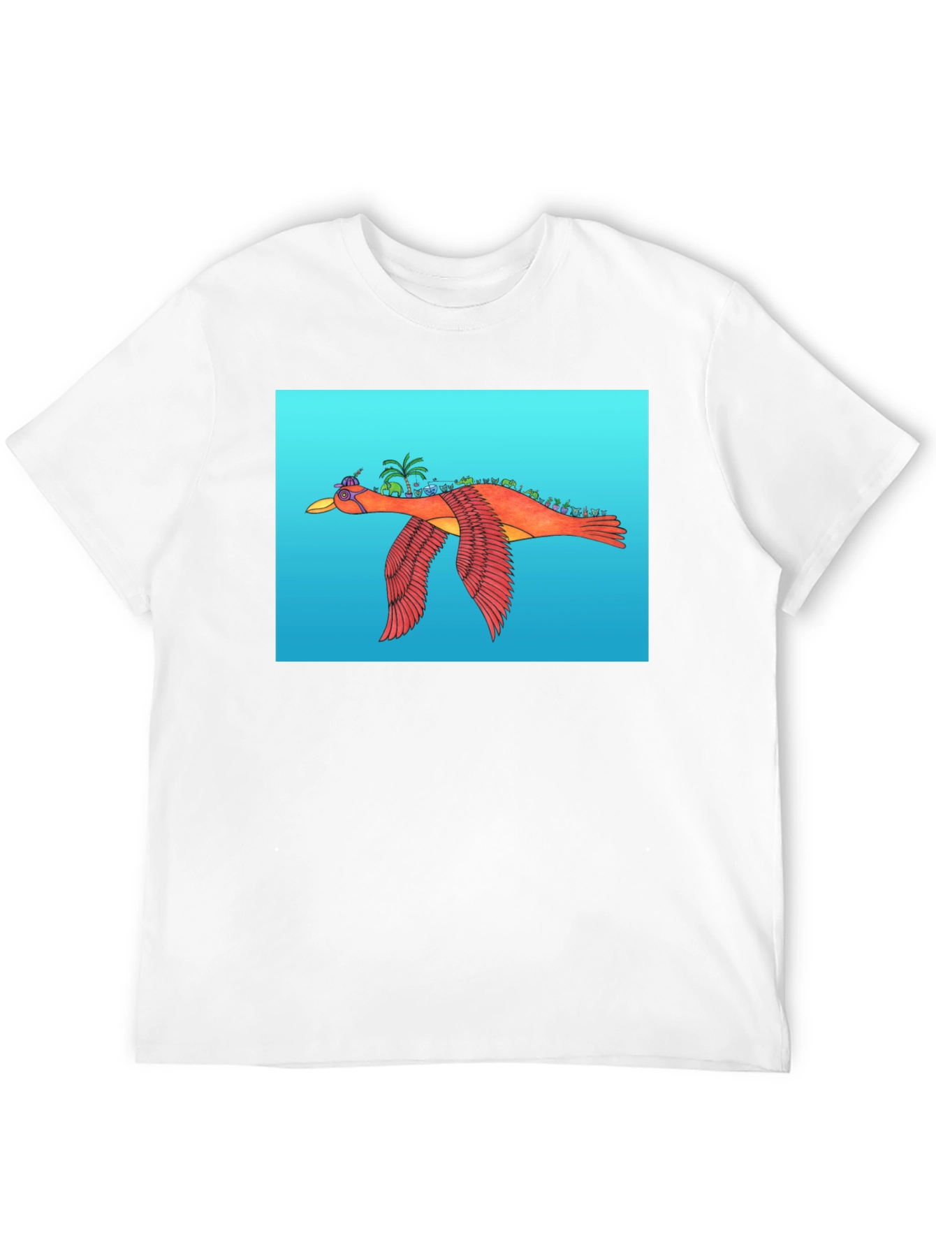 Flying Island Bird Graphic Tee