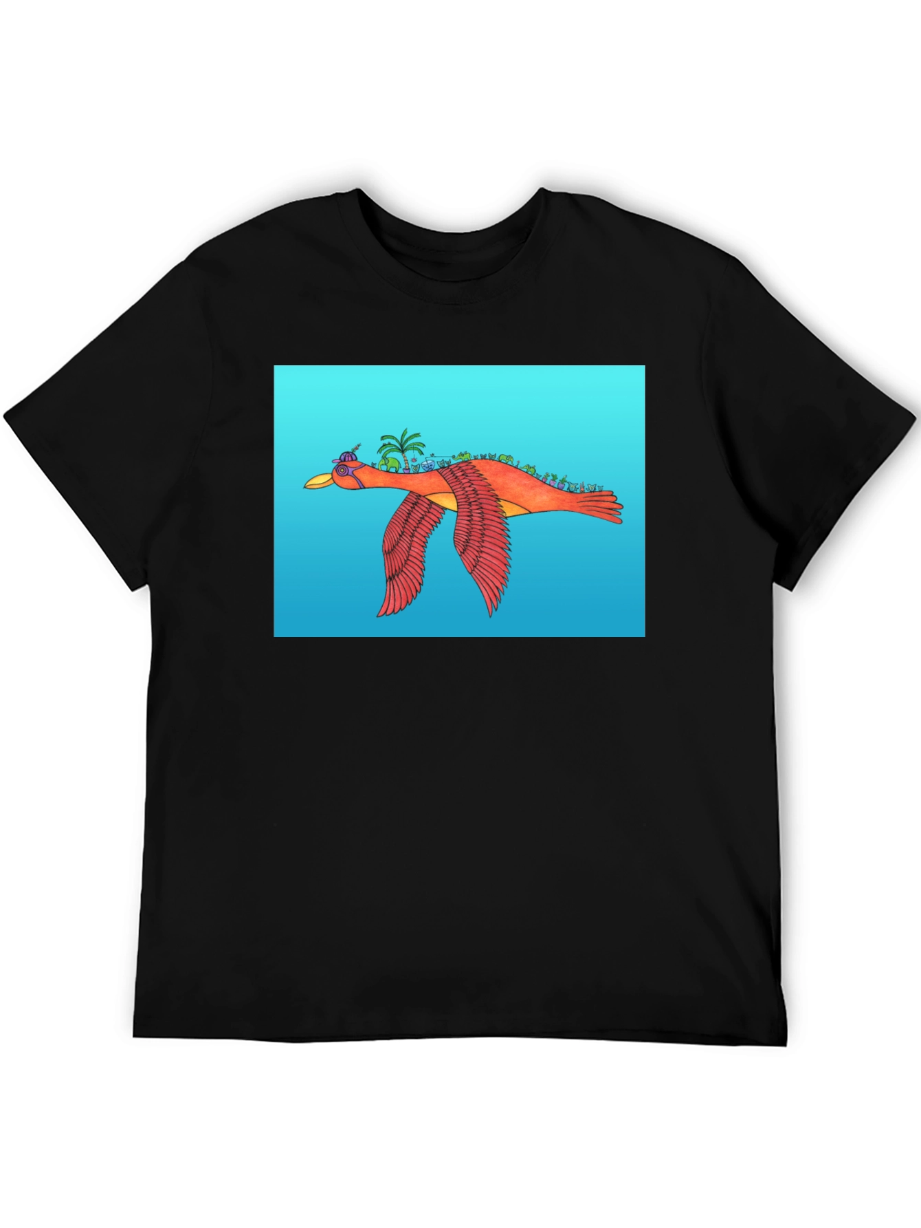 Flying Island Bird Graphic Tee