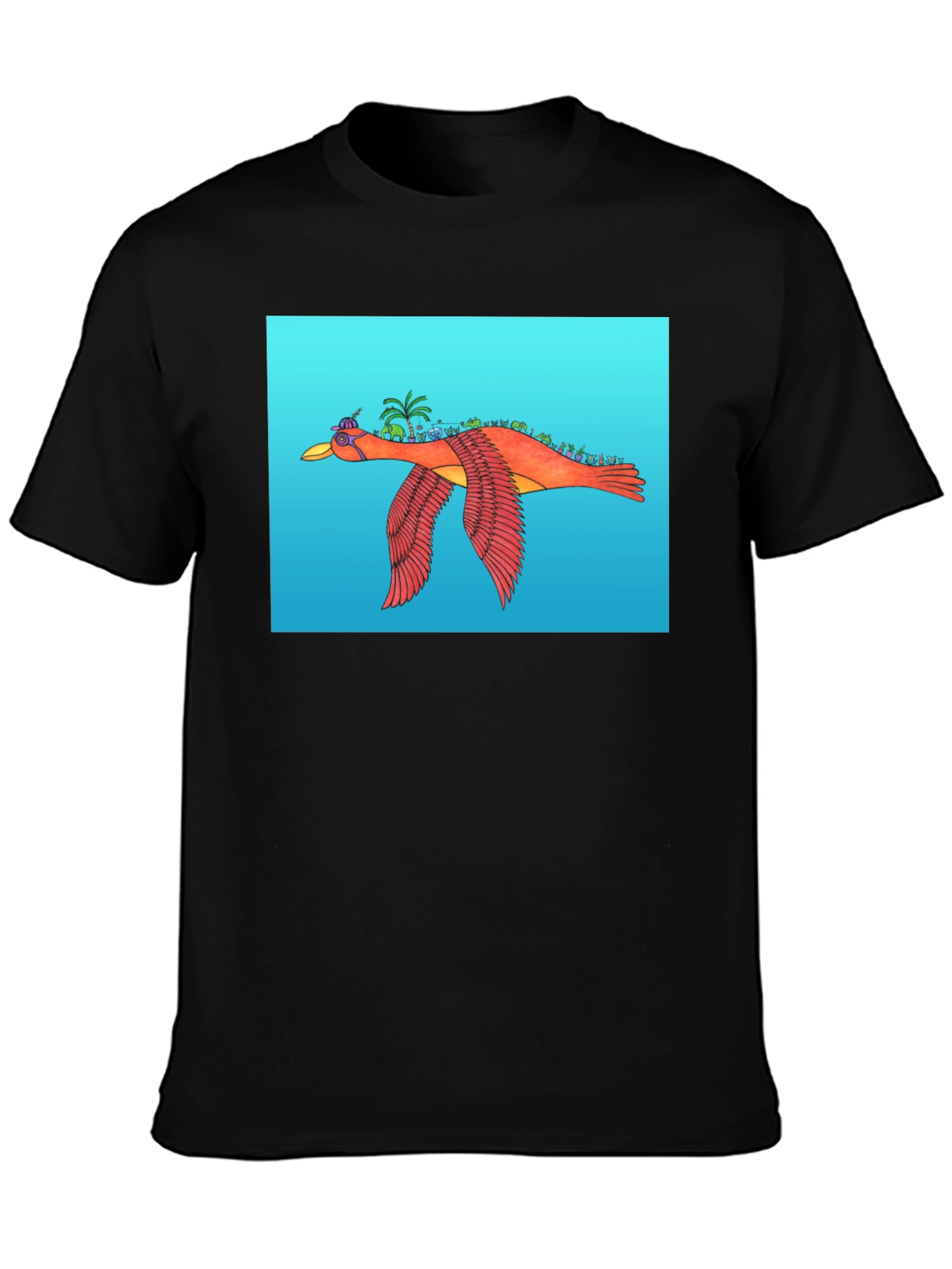 Flying Island Bird Graphic Tee