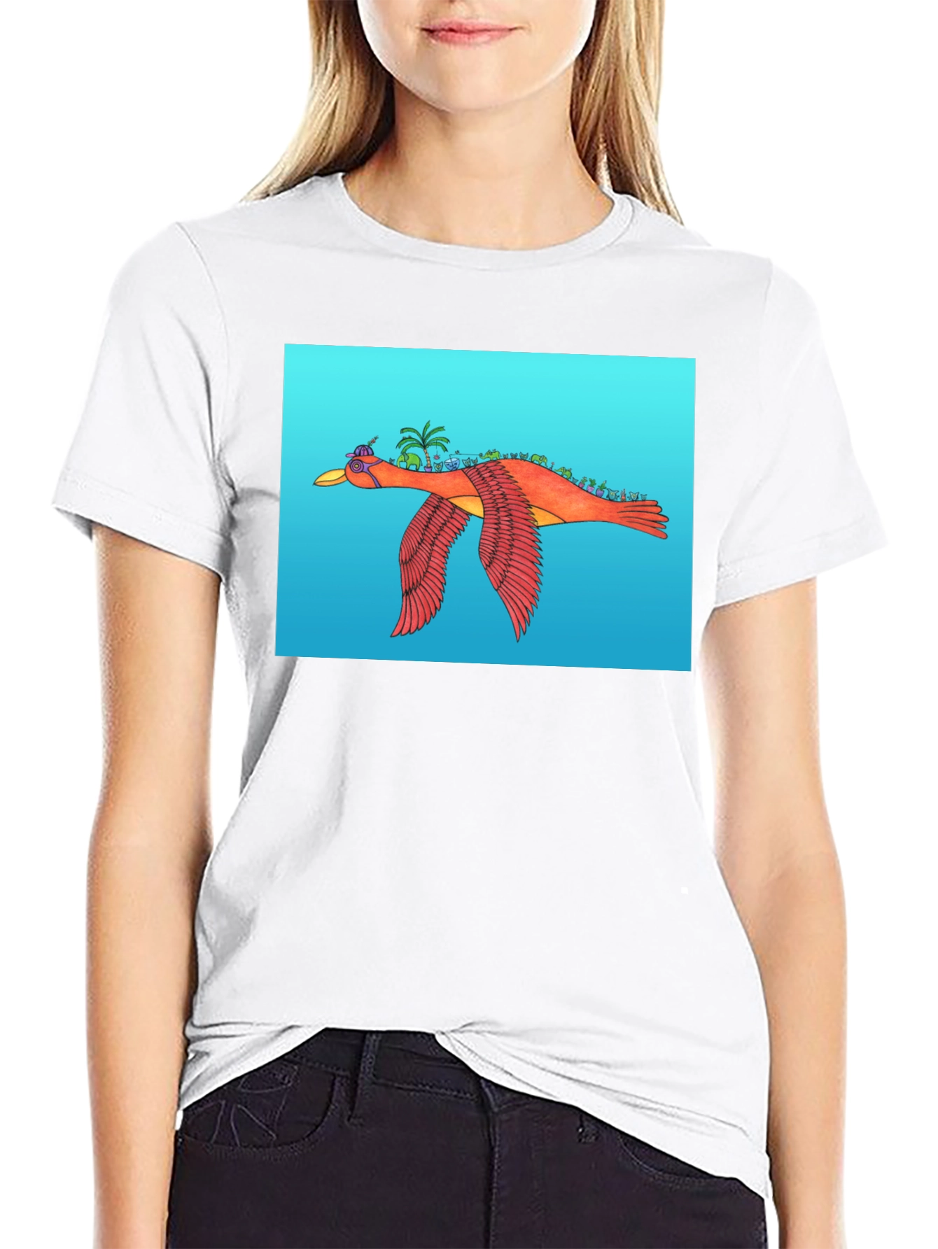Flying Island Bird Graphic Tee