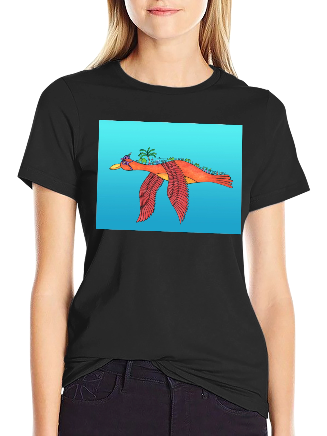 Flying Island Bird Graphic Tee